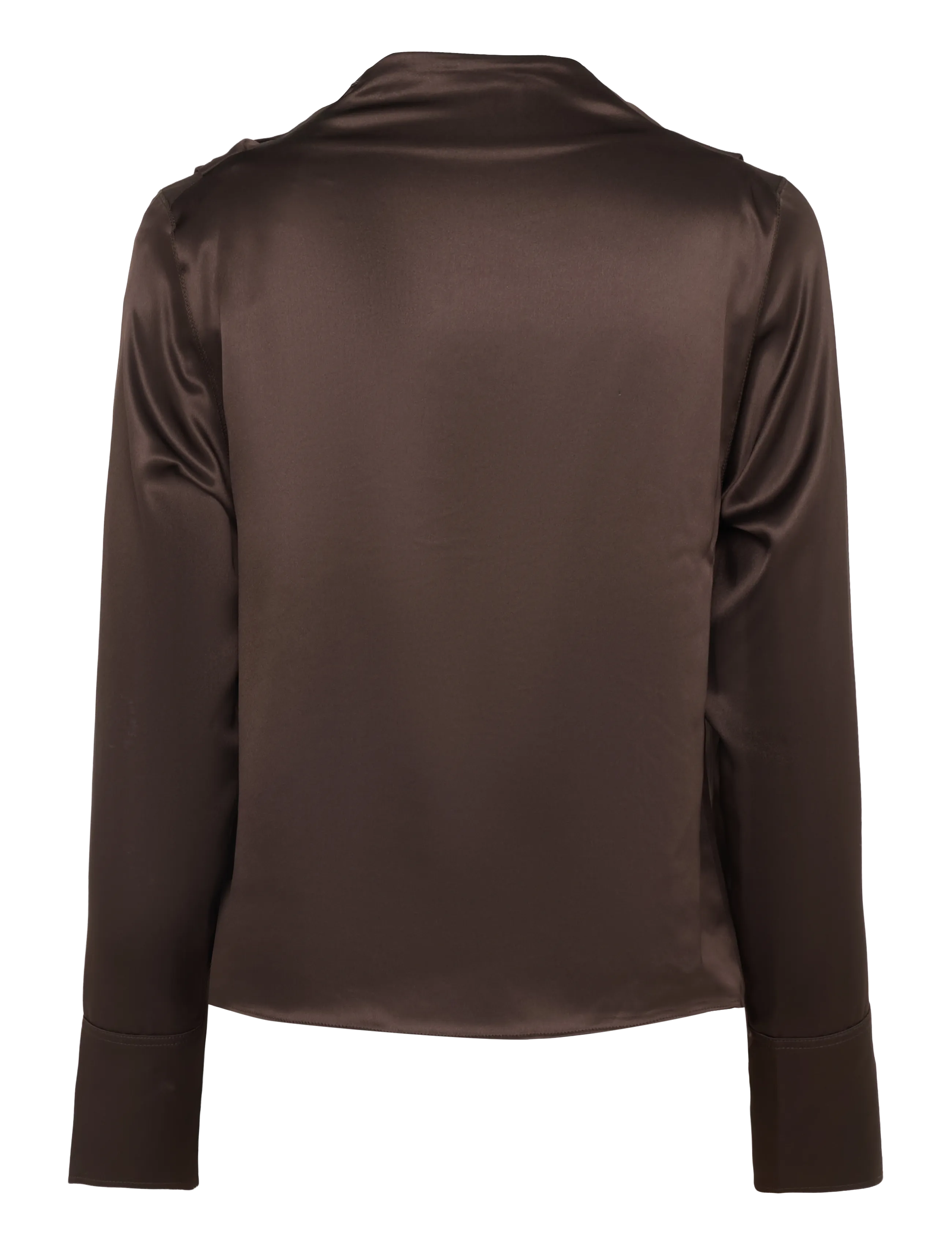Ahlvar Gallery - Miko satin blouse - langærmede bluser - dark brown - 2