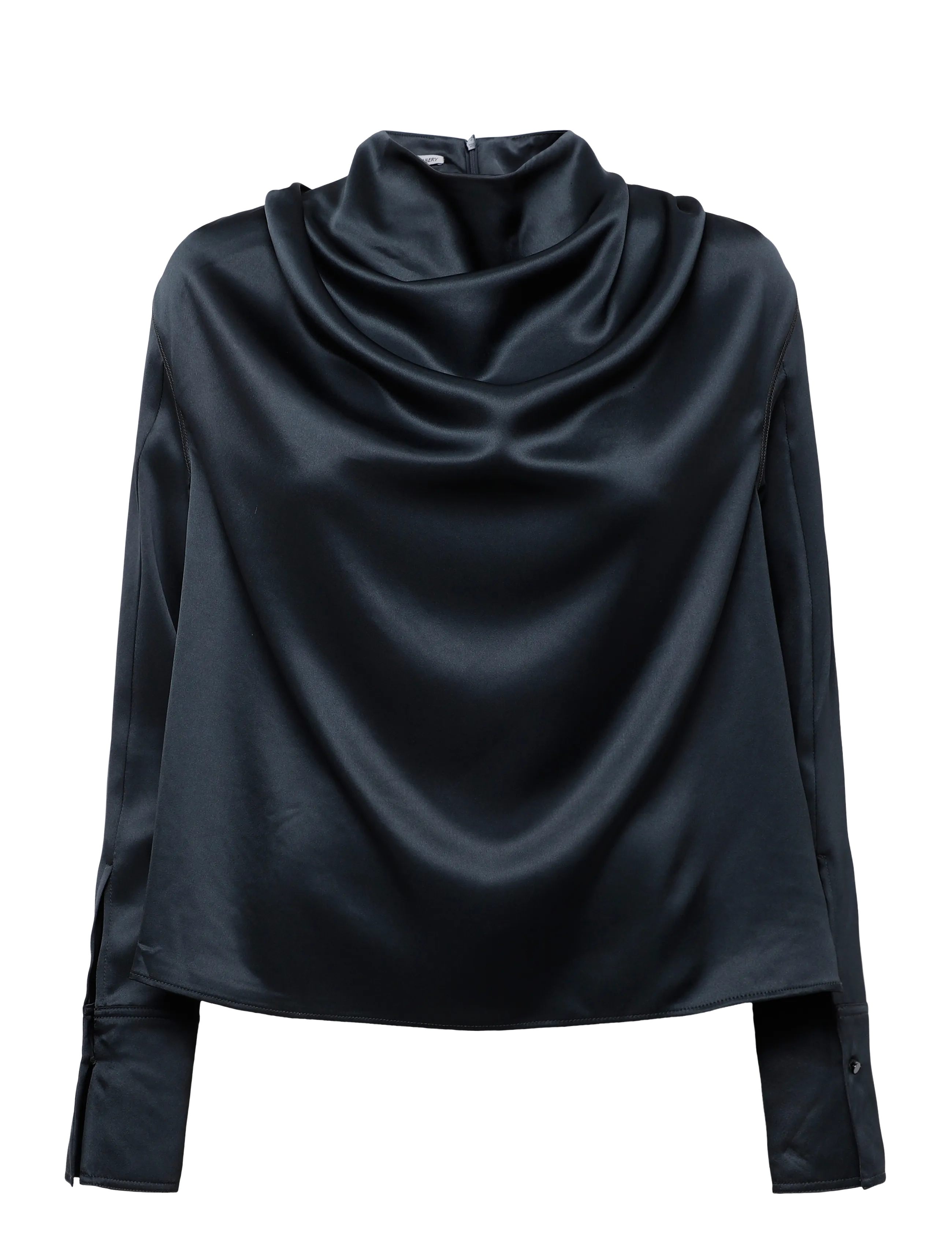 Ahlvar Gallery - Miko satin blouse - langærmede bluser - dark grey - 1