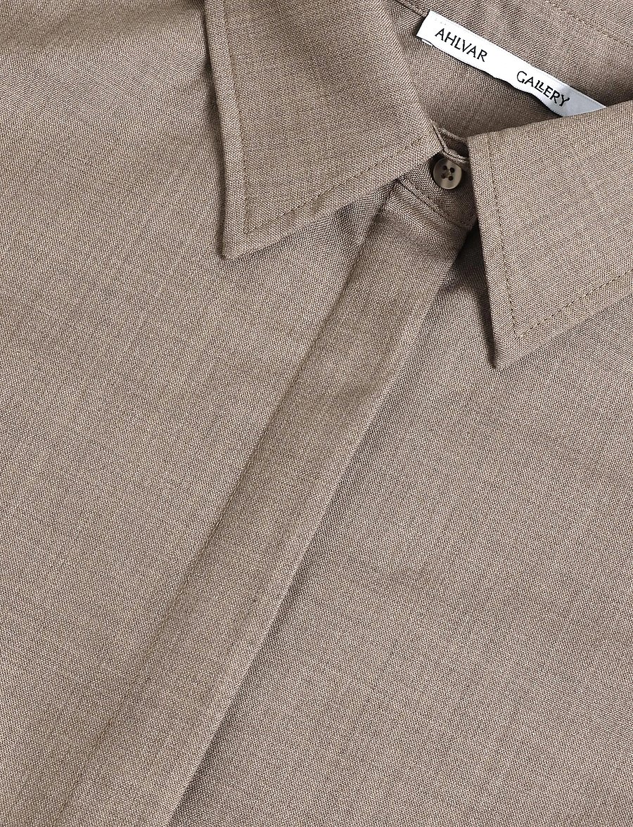Ahlvar Gallery - Mindi wool shirt - langärmlige hemden - light brown - 4