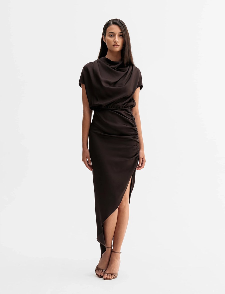 Ahlvar Gallery - Minou dress - pidulikud kleidid - dark brown - 2
