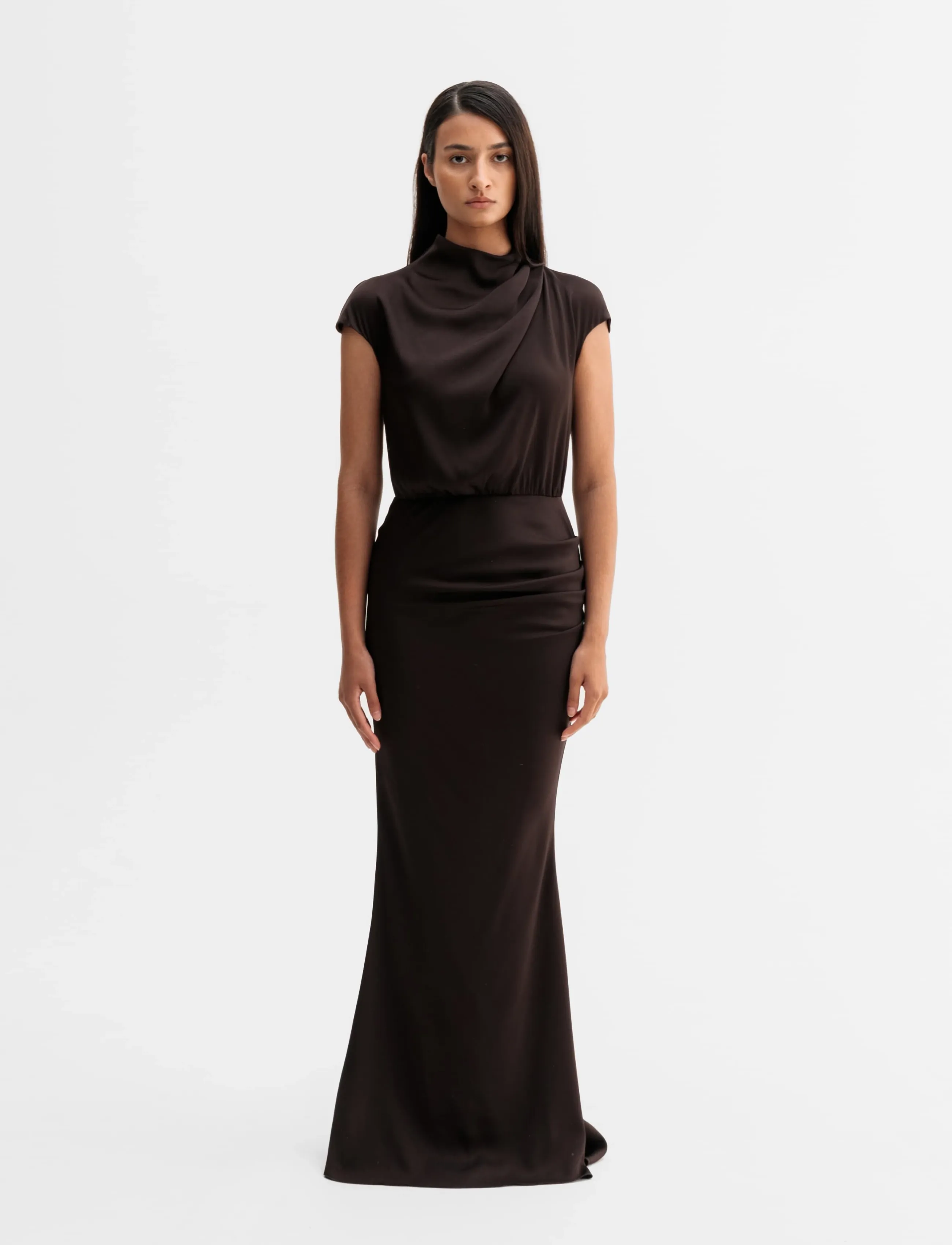 Ahlvar Gallery - Myra dress - evening dresses - dark brown - 3