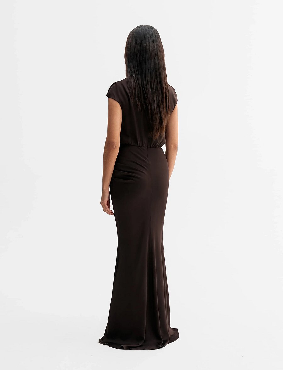 Ahlvar Gallery - Myra dress - evening dresses - dark brown - 4