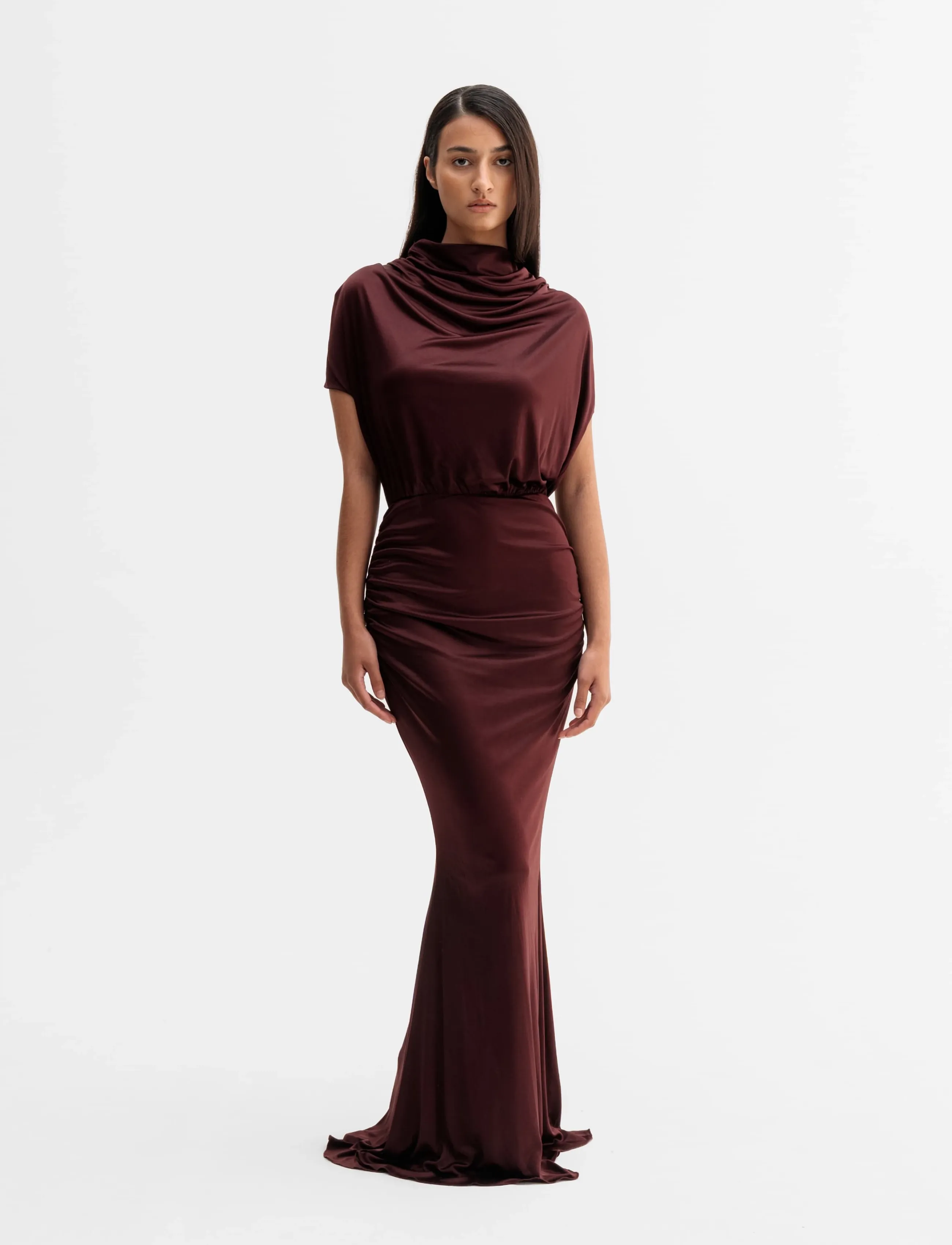 Ahlvar Gallery Miya jersey dress - Erilised sündmused - BURGUNDY / burgundy