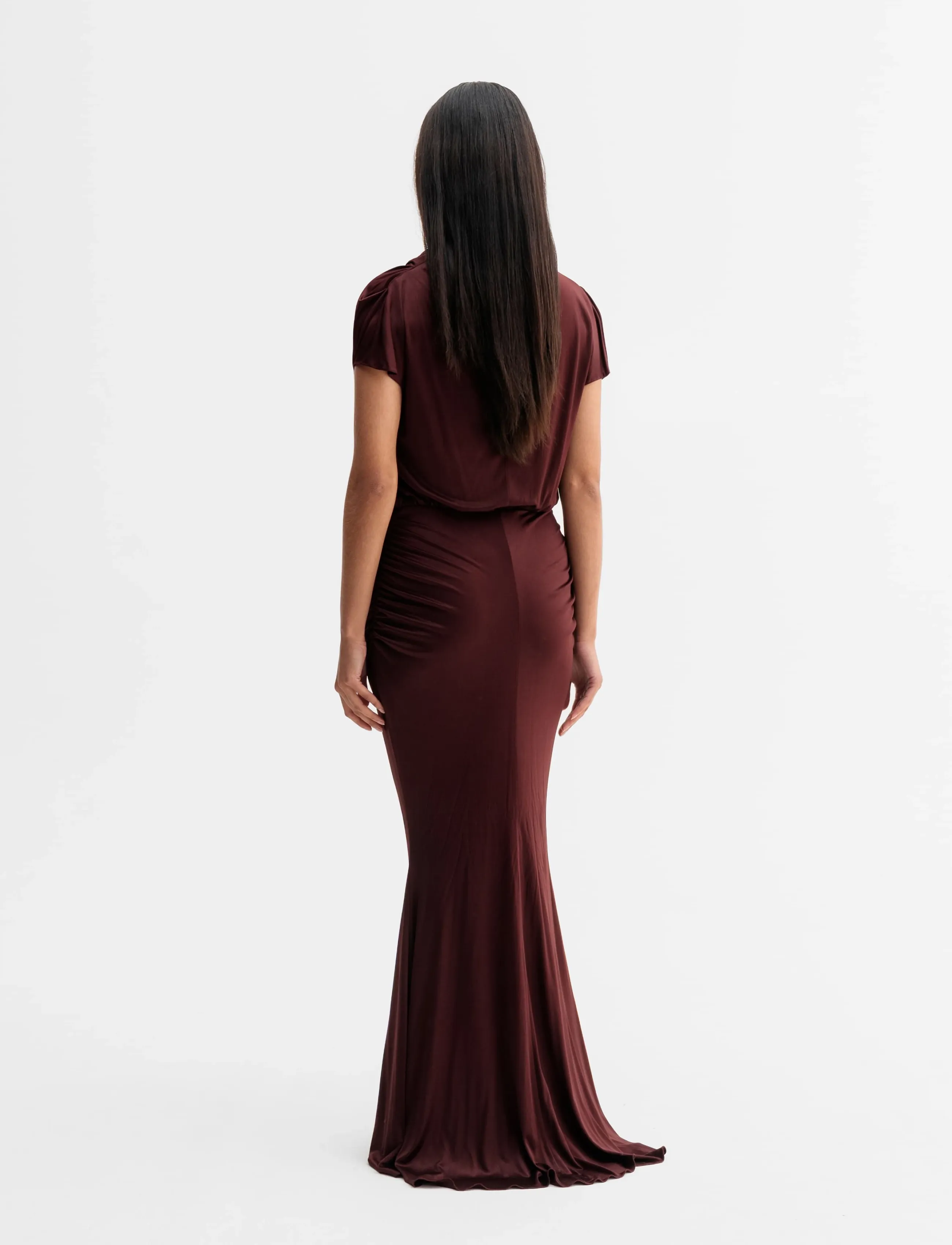 Ahlvar Gallery - Miya jersey dress - liibuvad kleidid - burgundy - 4