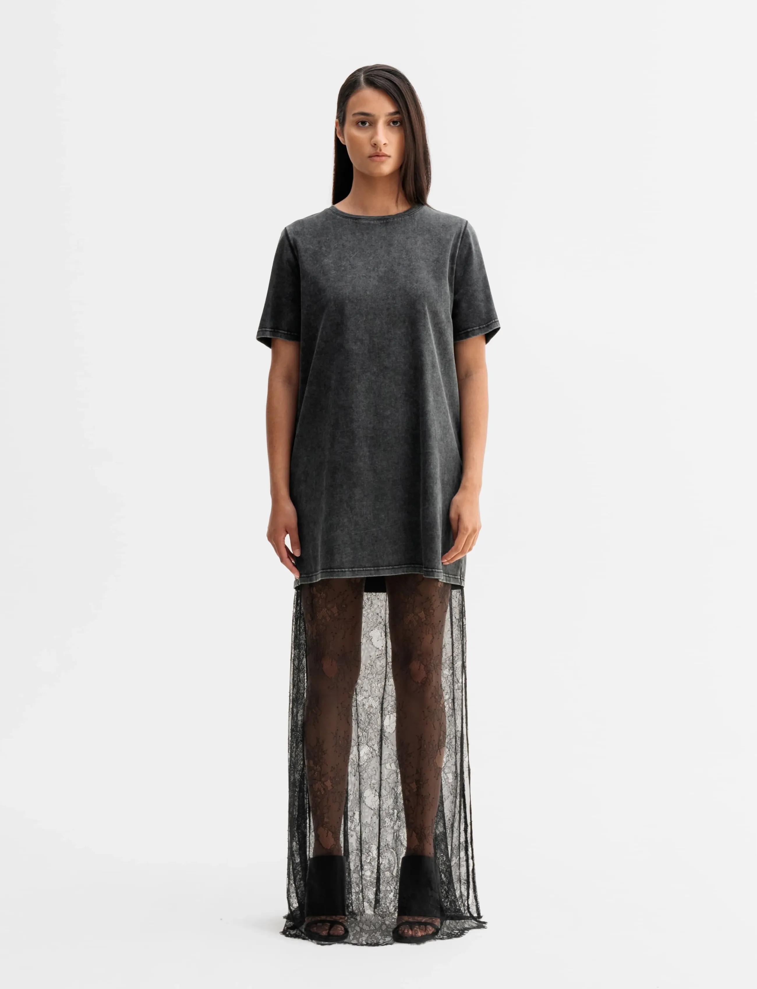 Ahlvar Gallery Oki long tee - Kjoler - WASHED BLACK / black
