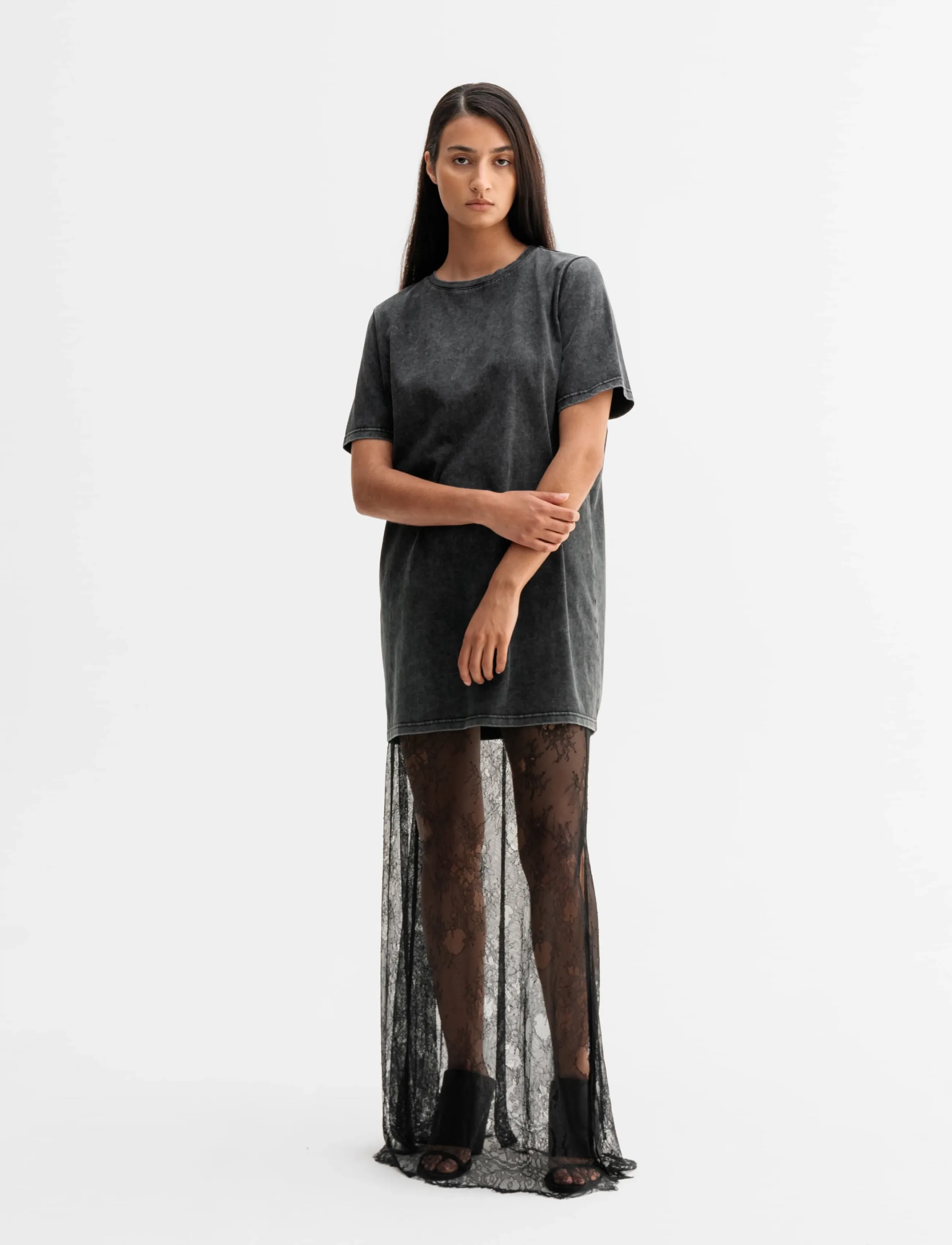 Ahlvar Gallery - Oki long tee - t-shirtkjoler - washed black - 3