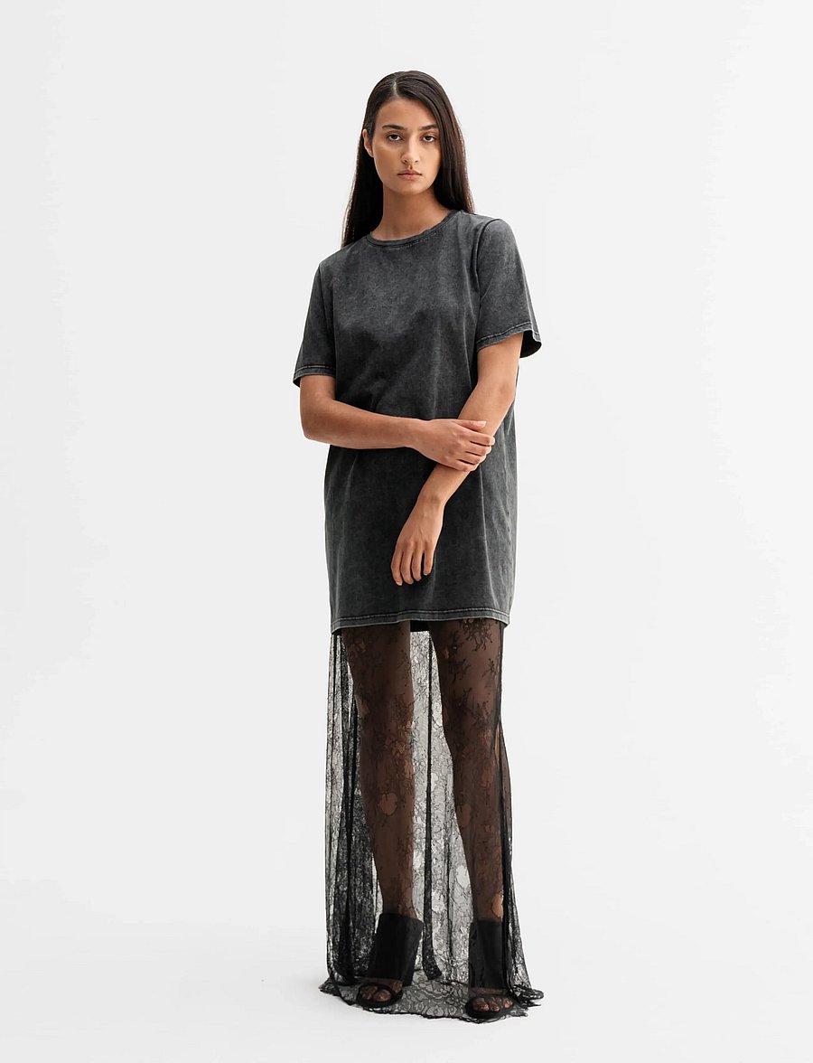 Ahlvar Gallery - Oki long tee - t-shirtkjoler - washed black - 3
