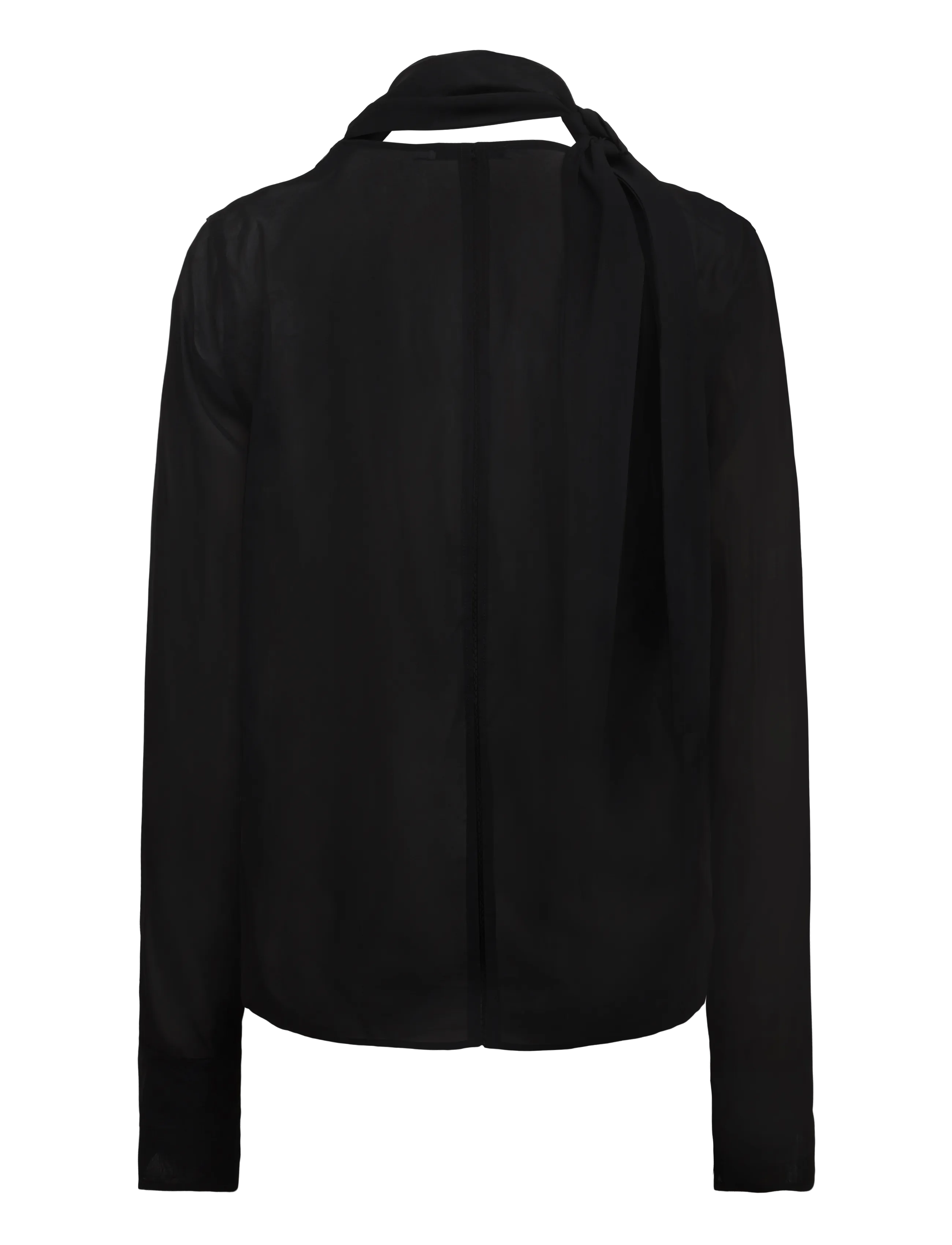 Ahlvar Gallery - Rika see-through silk blouse - langærmede bluser - black - 2