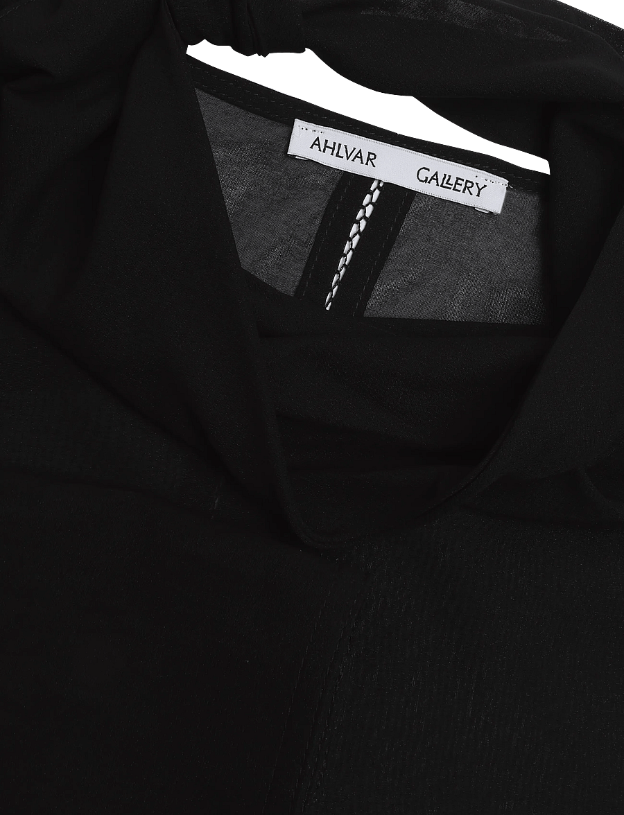 Ahlvar Gallery - Rika see-through silk blouse - langärmelige blusen - black - 4
