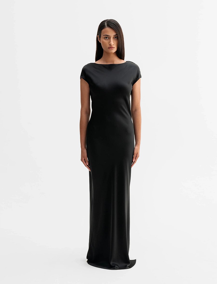 Ahlvar Gallery - Yuni satin dress - Õhtukleidid - black - 0