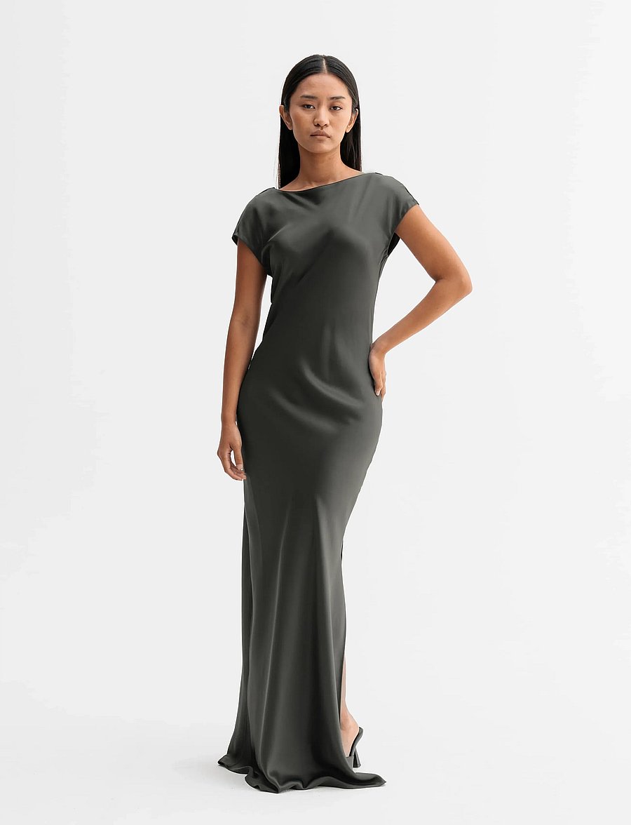Ahlvar Gallery - Yuni satin dress - Õhtukleidid - wood - 0