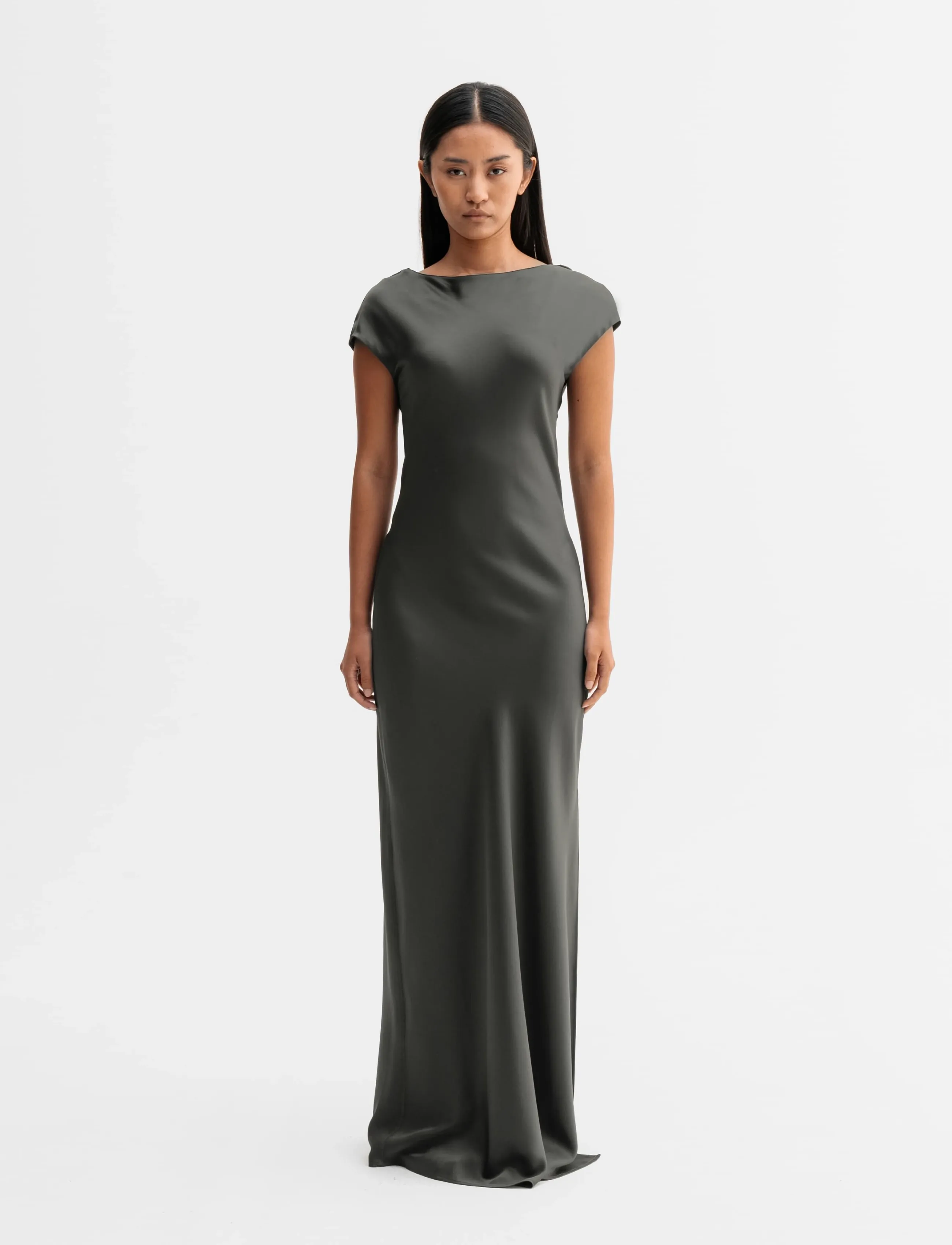 Ahlvar Gallery - Yuni satin dress - Õhtukleidid - wood - 3