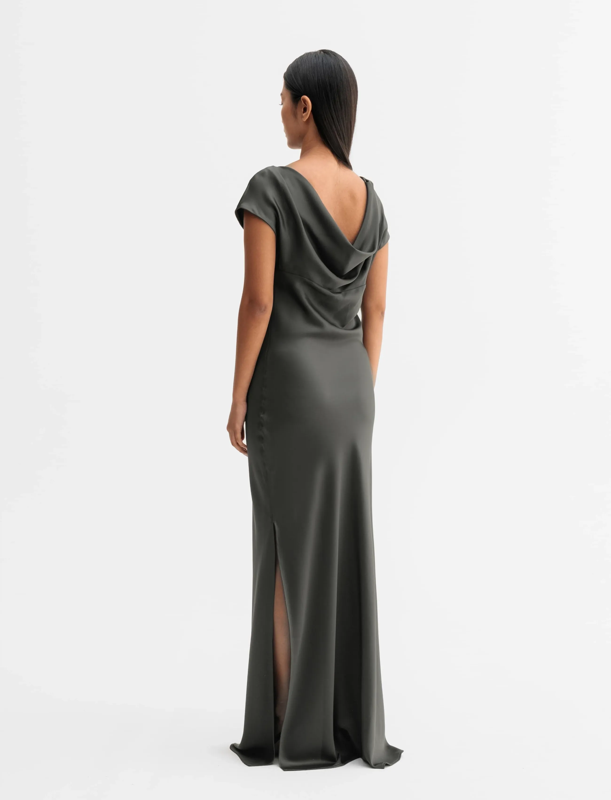 Ahlvar Gallery - Yuni satin dress - Õhtukleidid - wood - 4