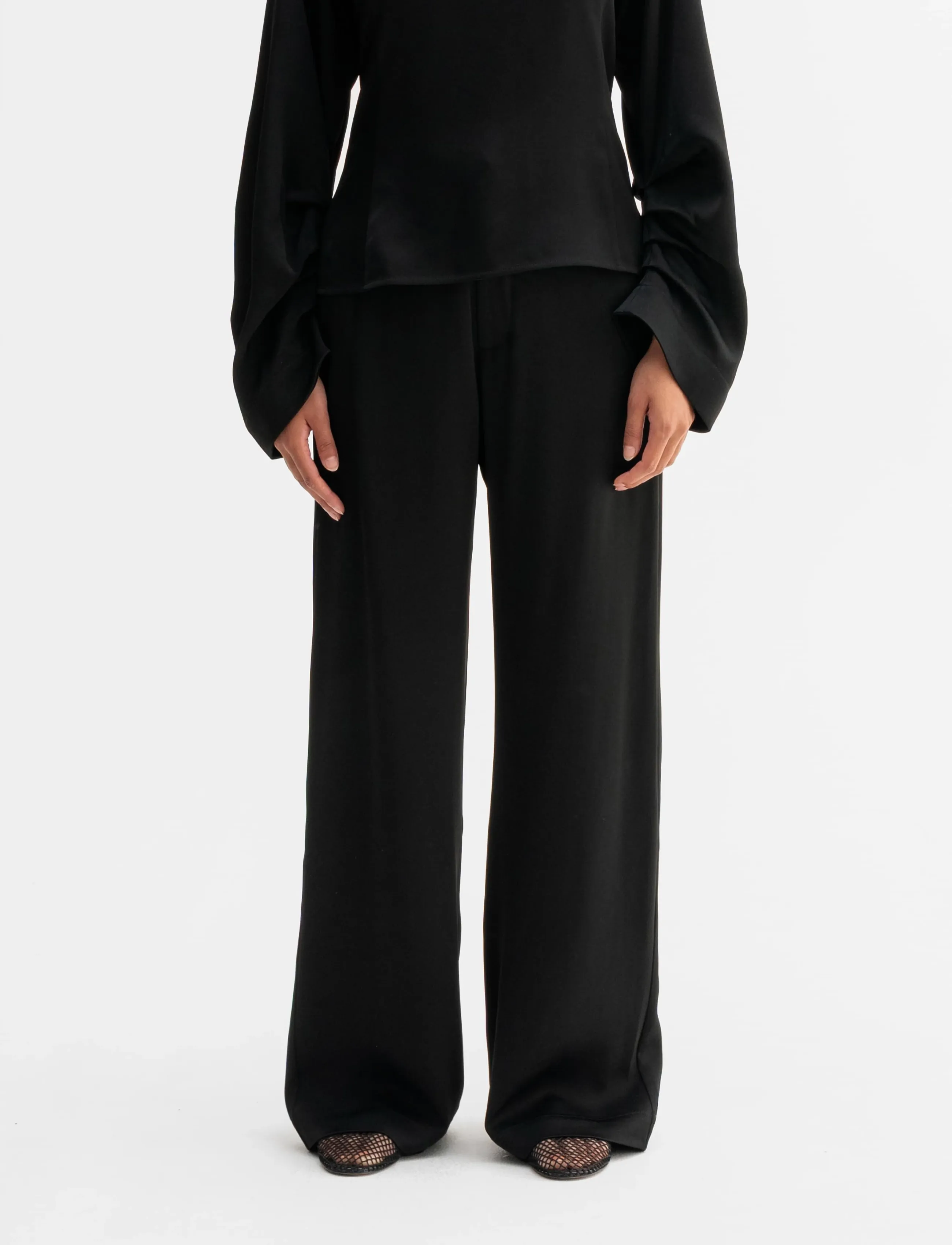 Ahlvar Gallery Mila trousers - Hose mit geradem Bein - BLACK / black