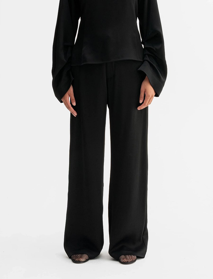 Ahlvar Gallery - Mila trousers - hose mit geradem bein - black - 0