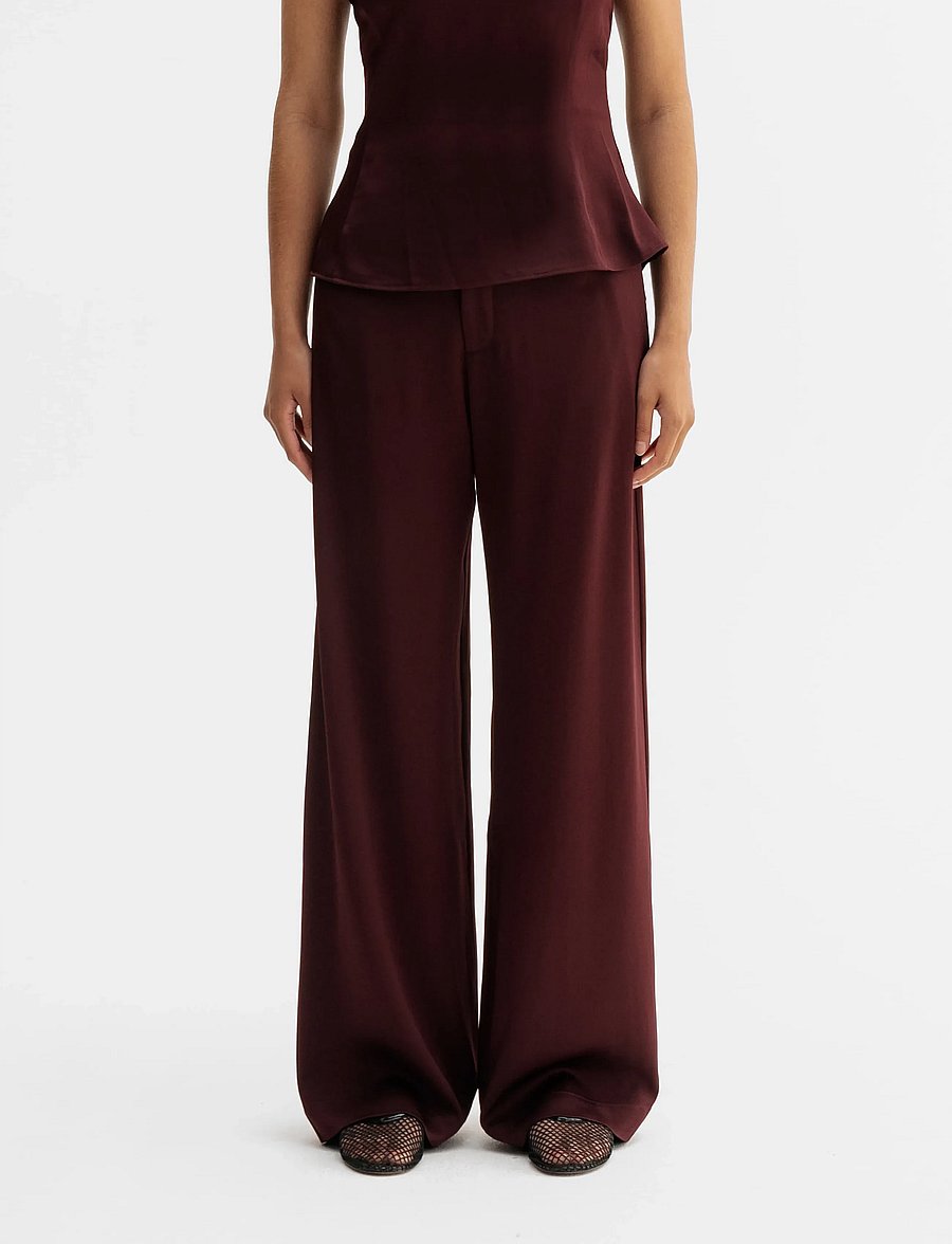 Ahlvar Gallery - Mila trousers - raka byxor - burgundy - 0