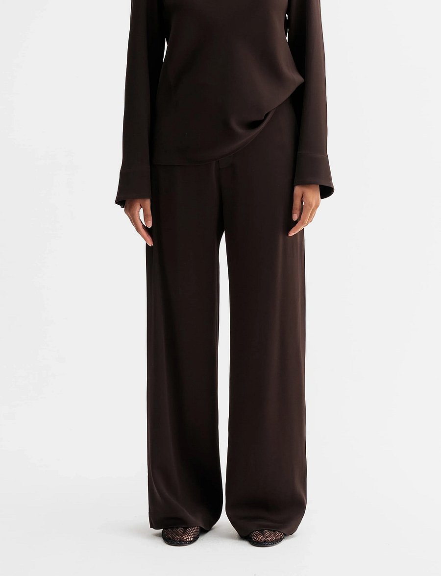 Ahlvar Gallery - Mila trousers - sirged püksid - dark brown - 0