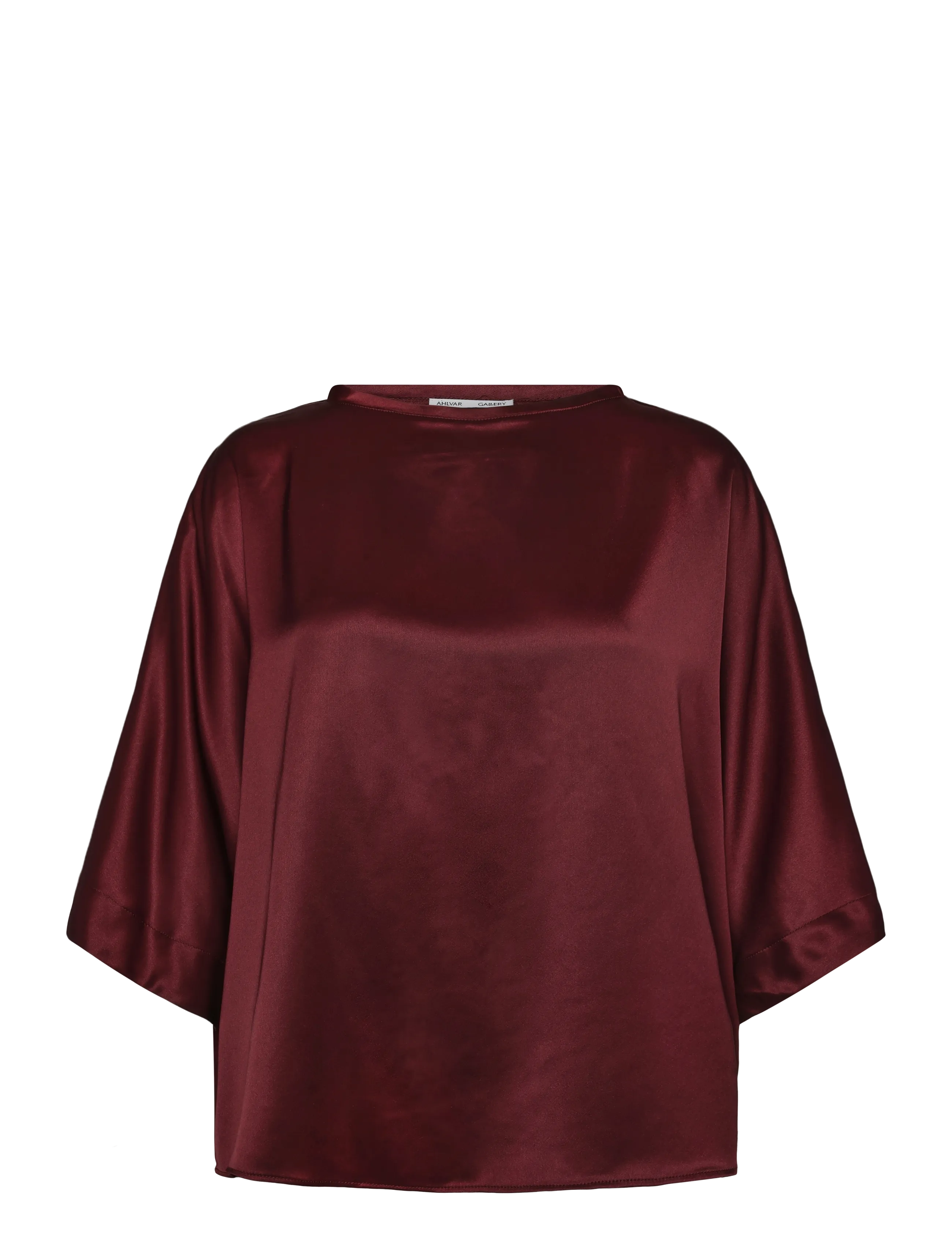 Ahlvar Gallery Tori satin tee - T-Shirts & Tops - BURGUNDY / burgundy