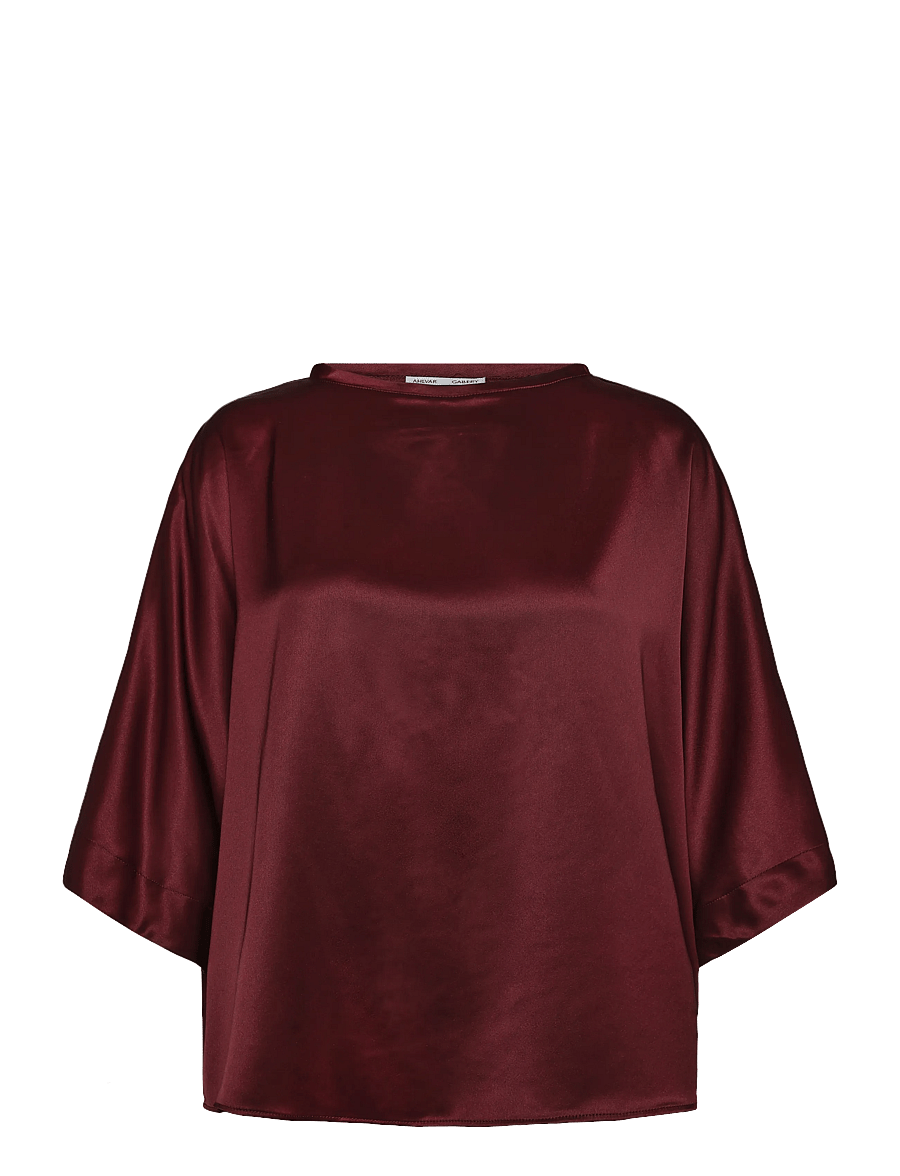 Ahlvar Gallery - Tori satin tee - t-shirts - burgundy - 1