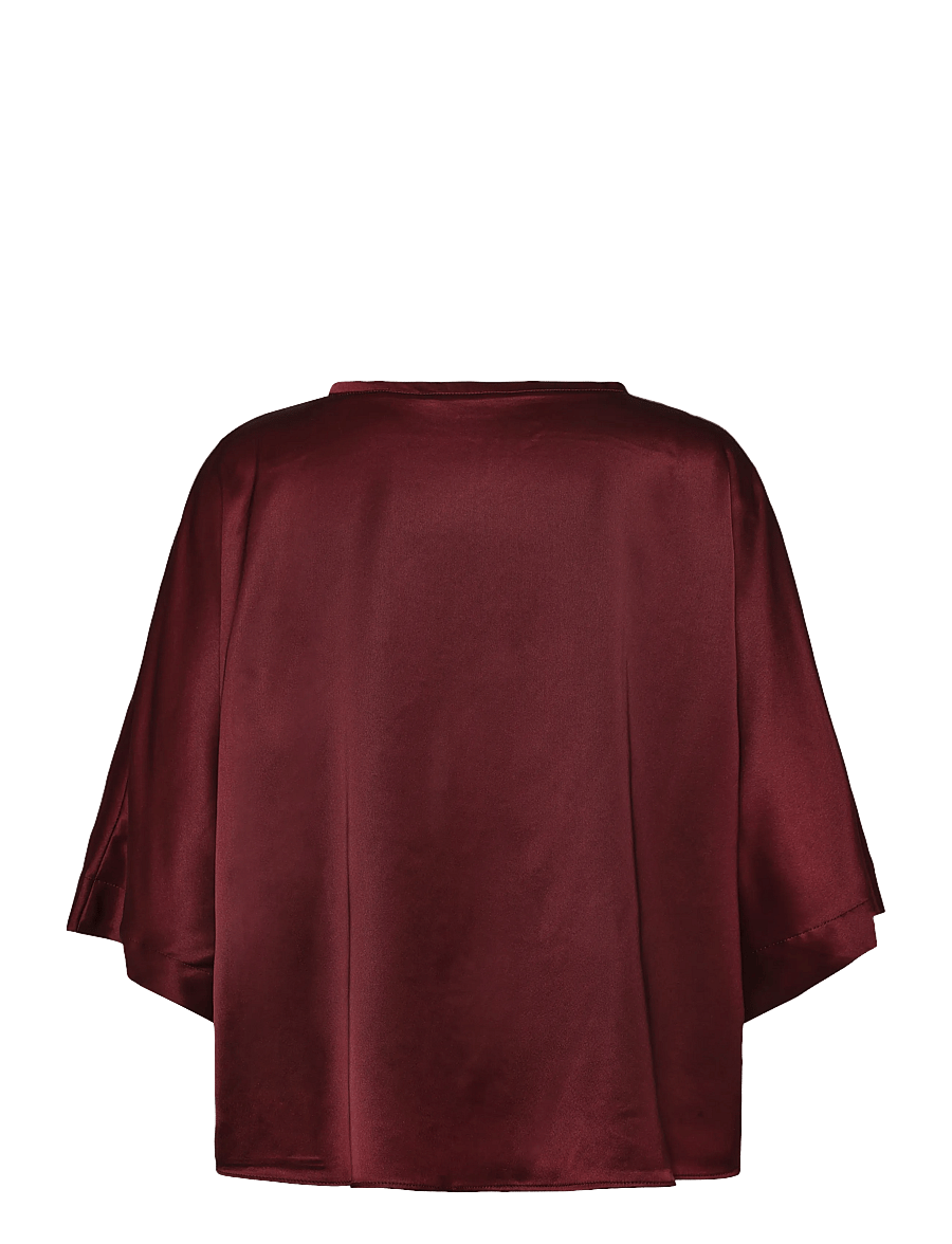 Ahlvar Gallery - Tori satin tee - t-shirts - burgundy - 2