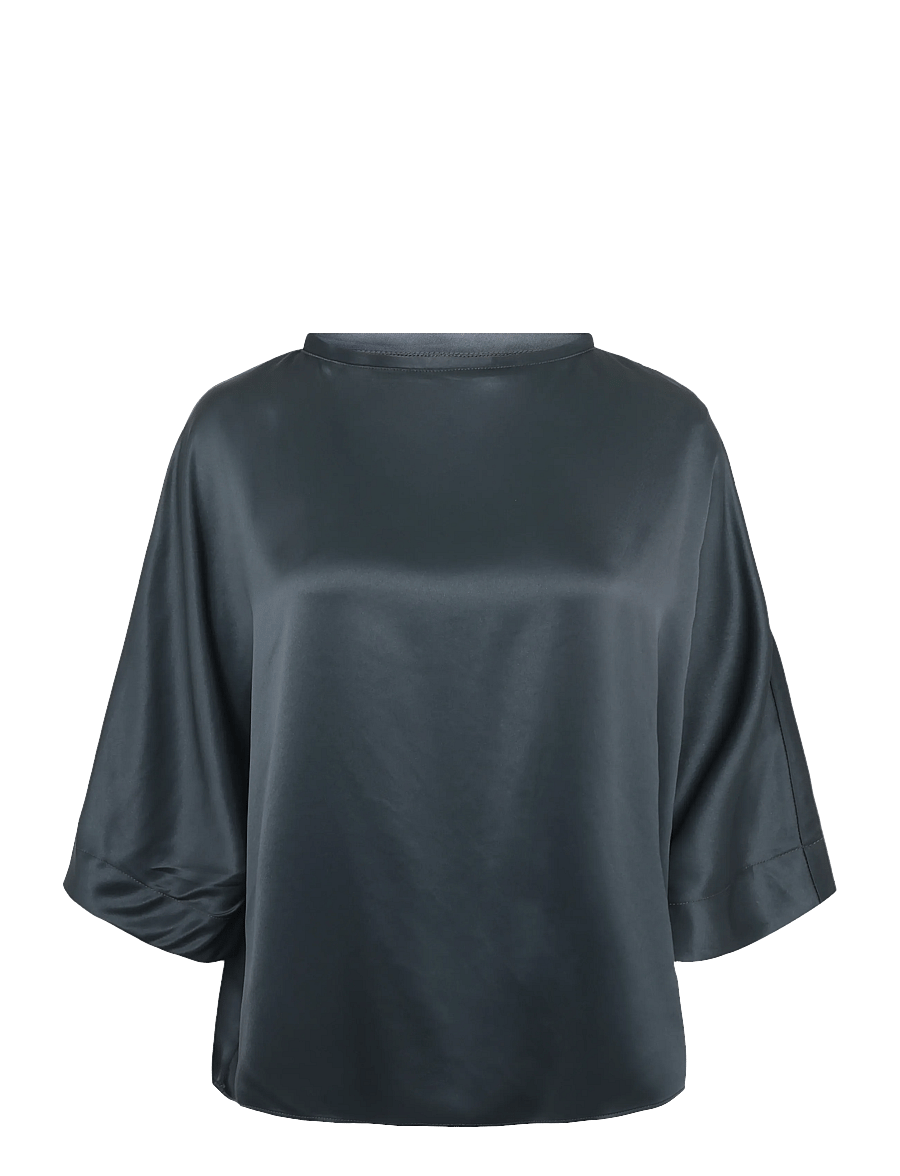 Ahlvar Gallery - Tori satin tee - t-shirts - dark grey - 1