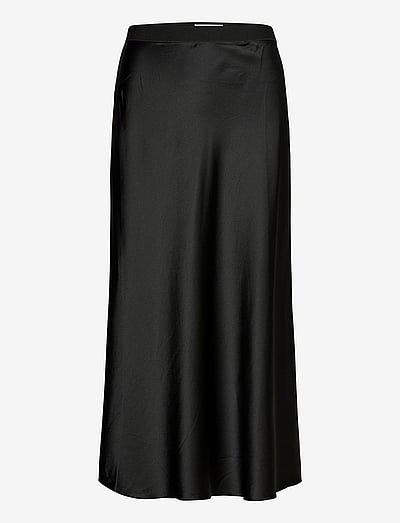 Ahlvar Gallery Hana satin skirt - Clothing - BLACK / black