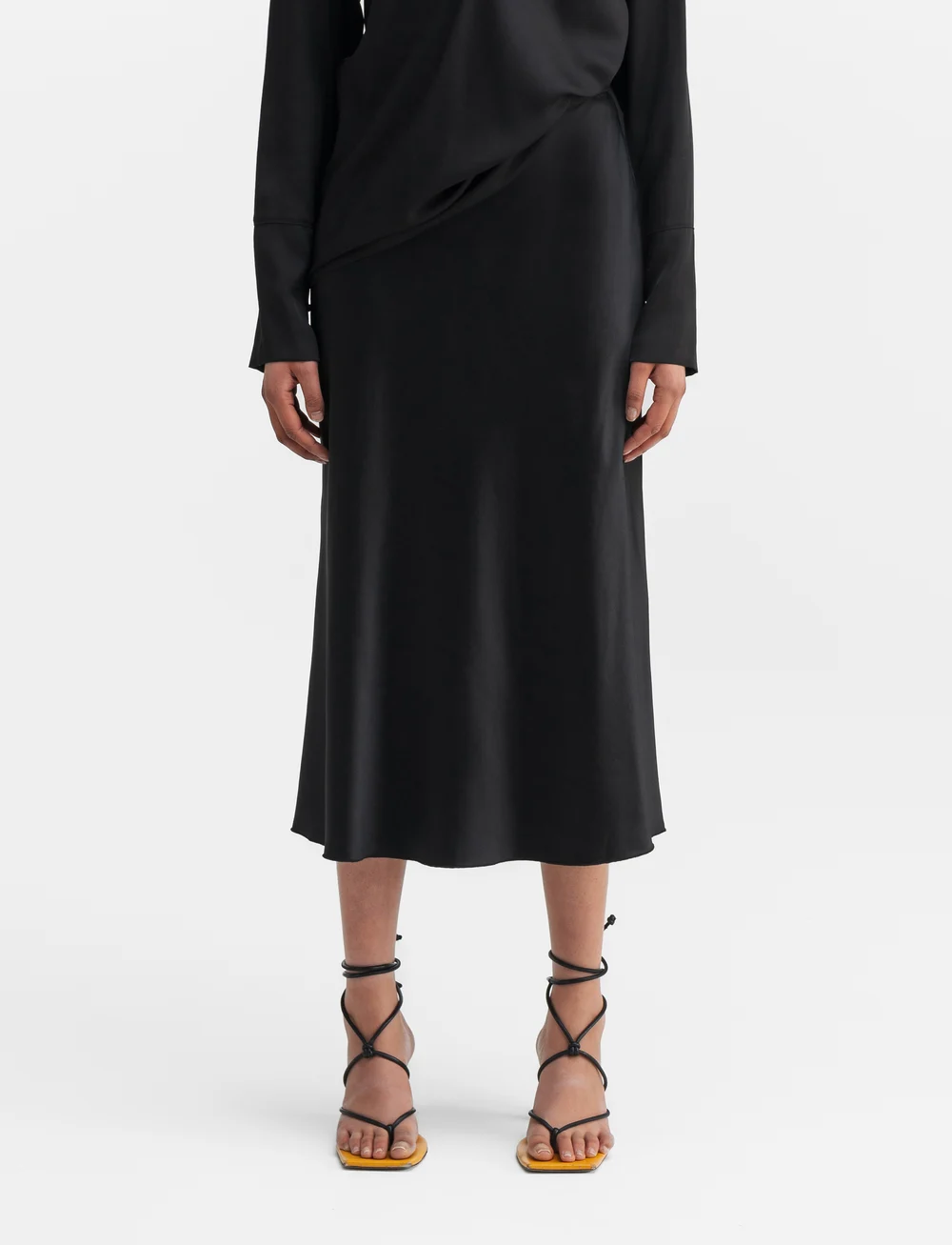 Ahlvar Gallery - Hana satin silk skirt - satiinist seelikud - black - 0