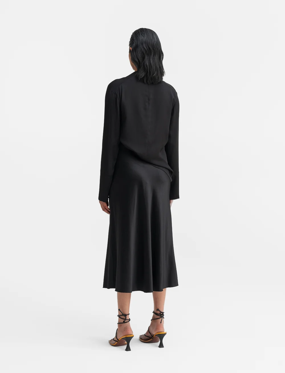 Ahlvar Gallery - Hana satin silk skirt - satiinist seelikud - black - 4