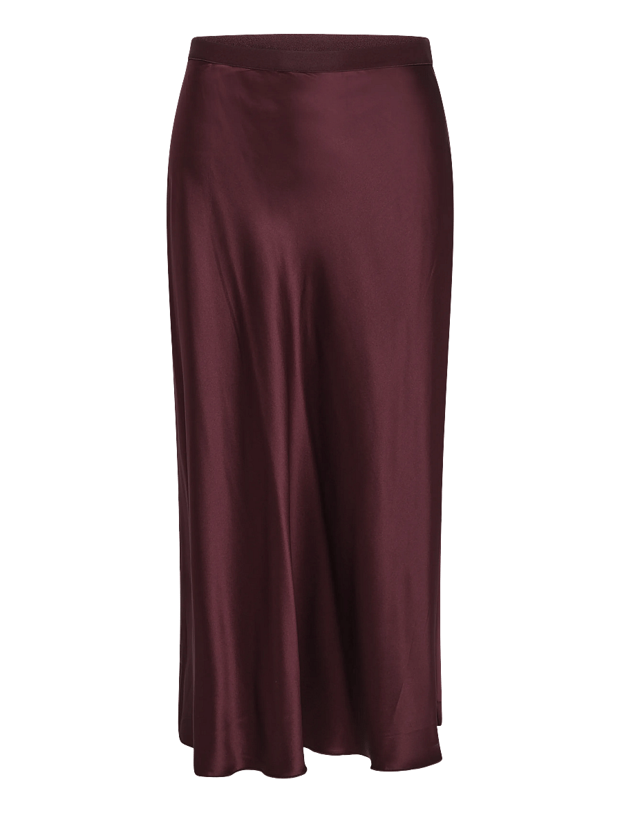 Ahlvar Gallery - Hana satin silk skirt - midinederdele - burgundy - 1