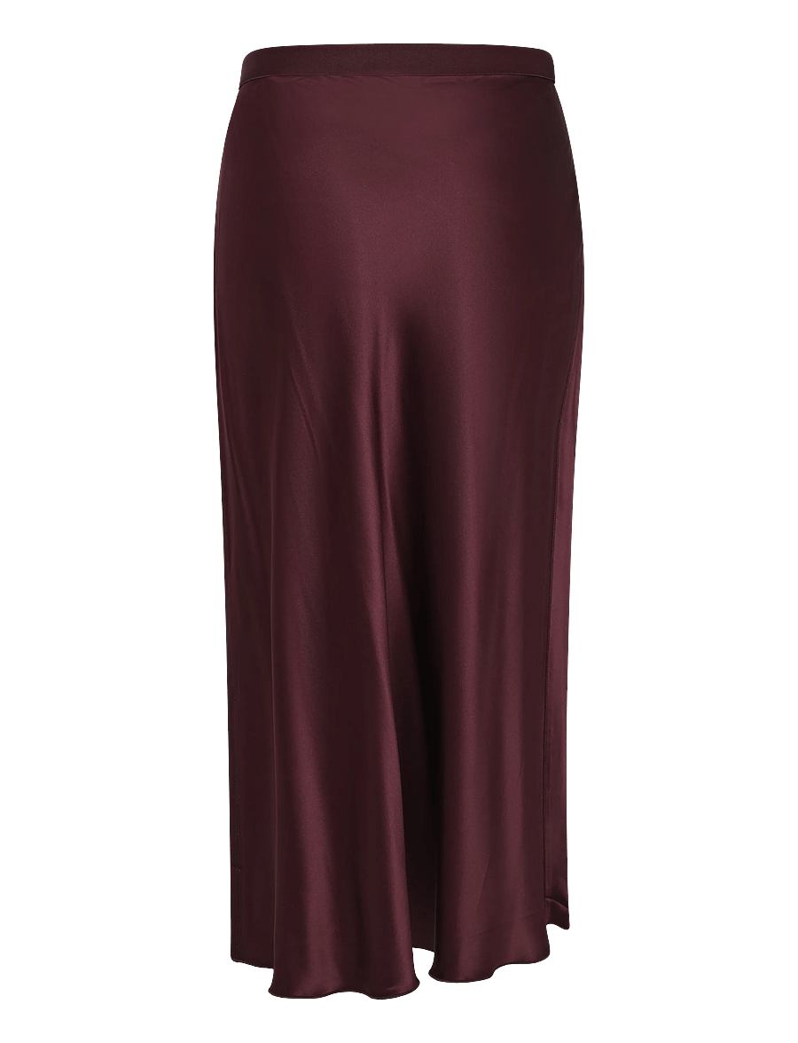 Ahlvar Gallery - Hana satin silk skirt - midinederdele - burgundy - 2