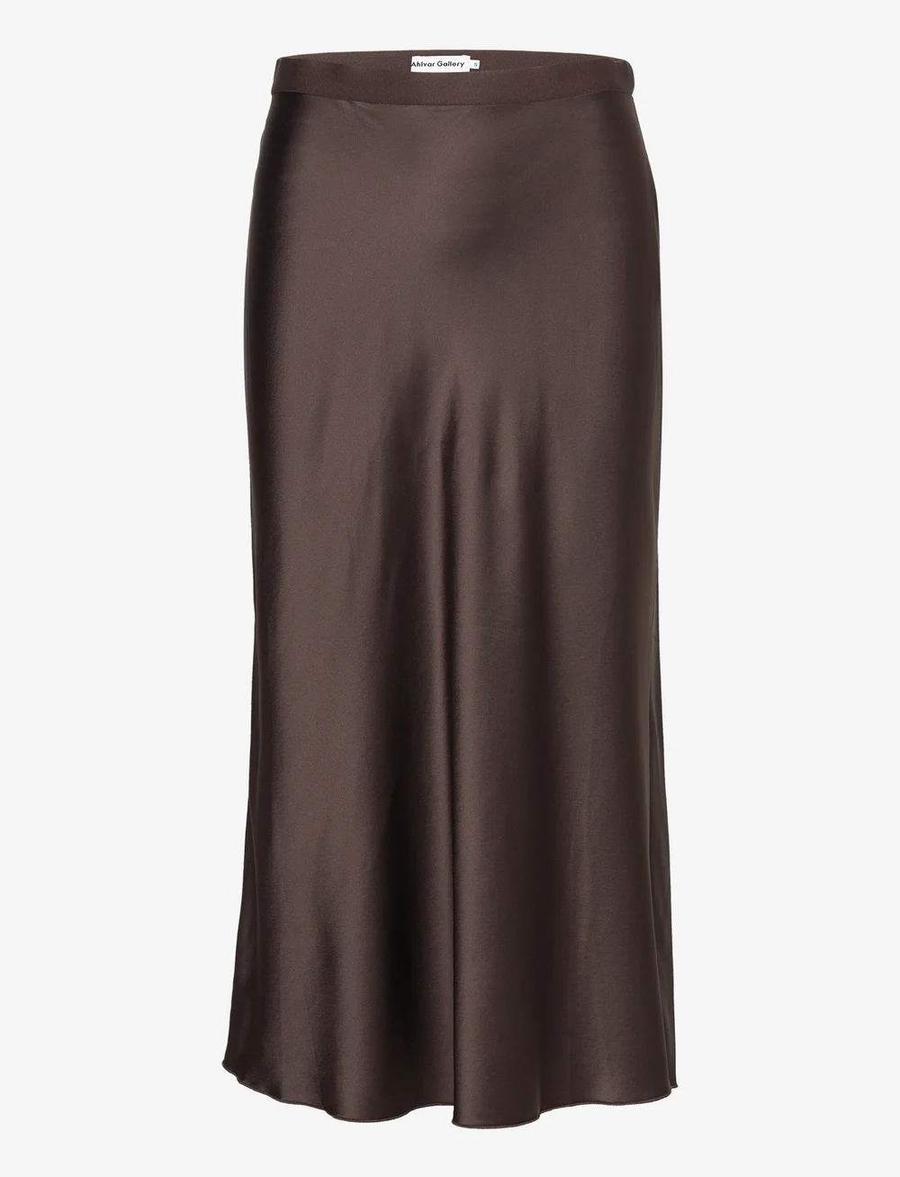 Ahlvar Gallery - Hana satin silk skirt - midi-röcke - dark brown - 1