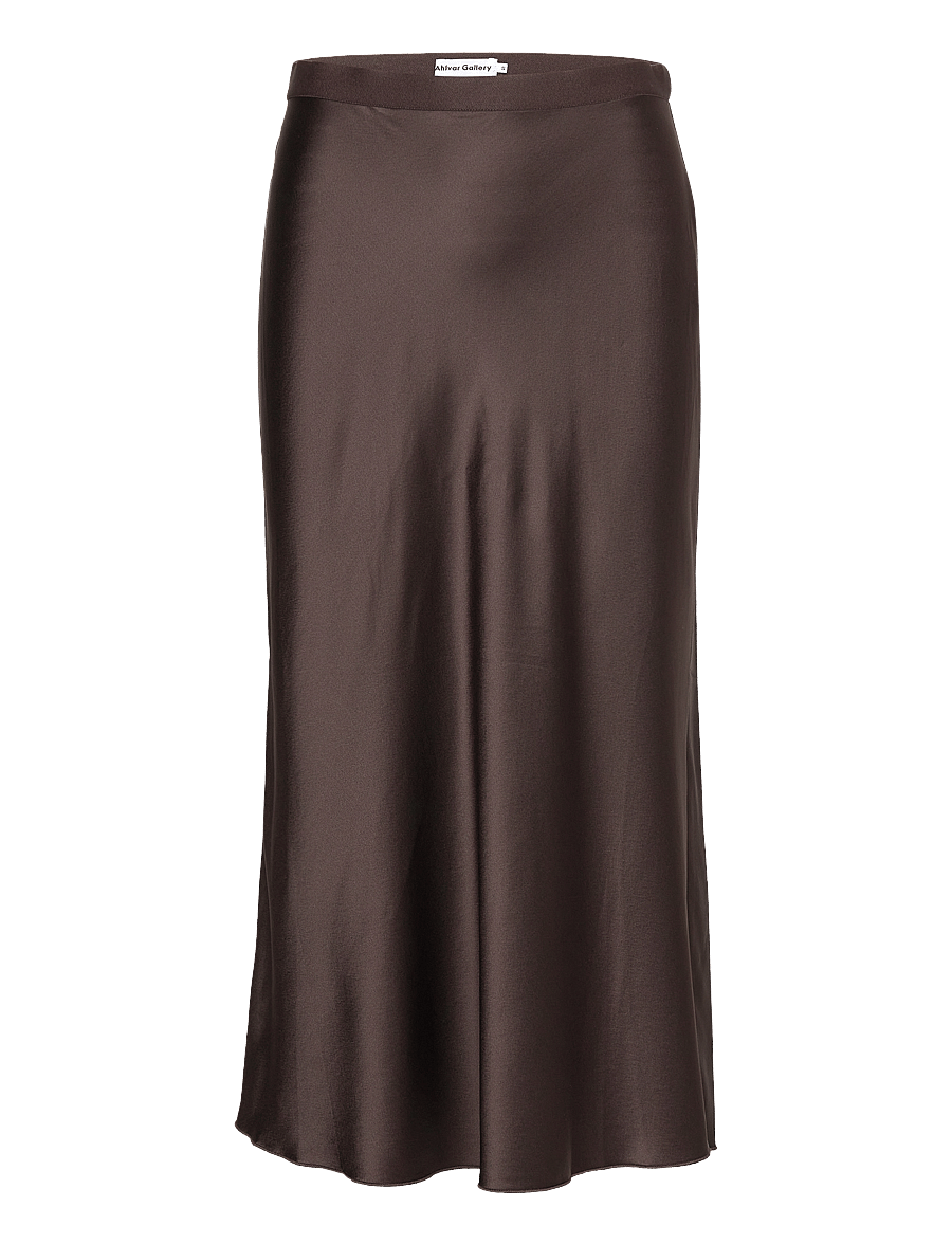 Ahlvar Gallery - Hana satin silk skirt - satiinist seelikud - dark brown - 1
