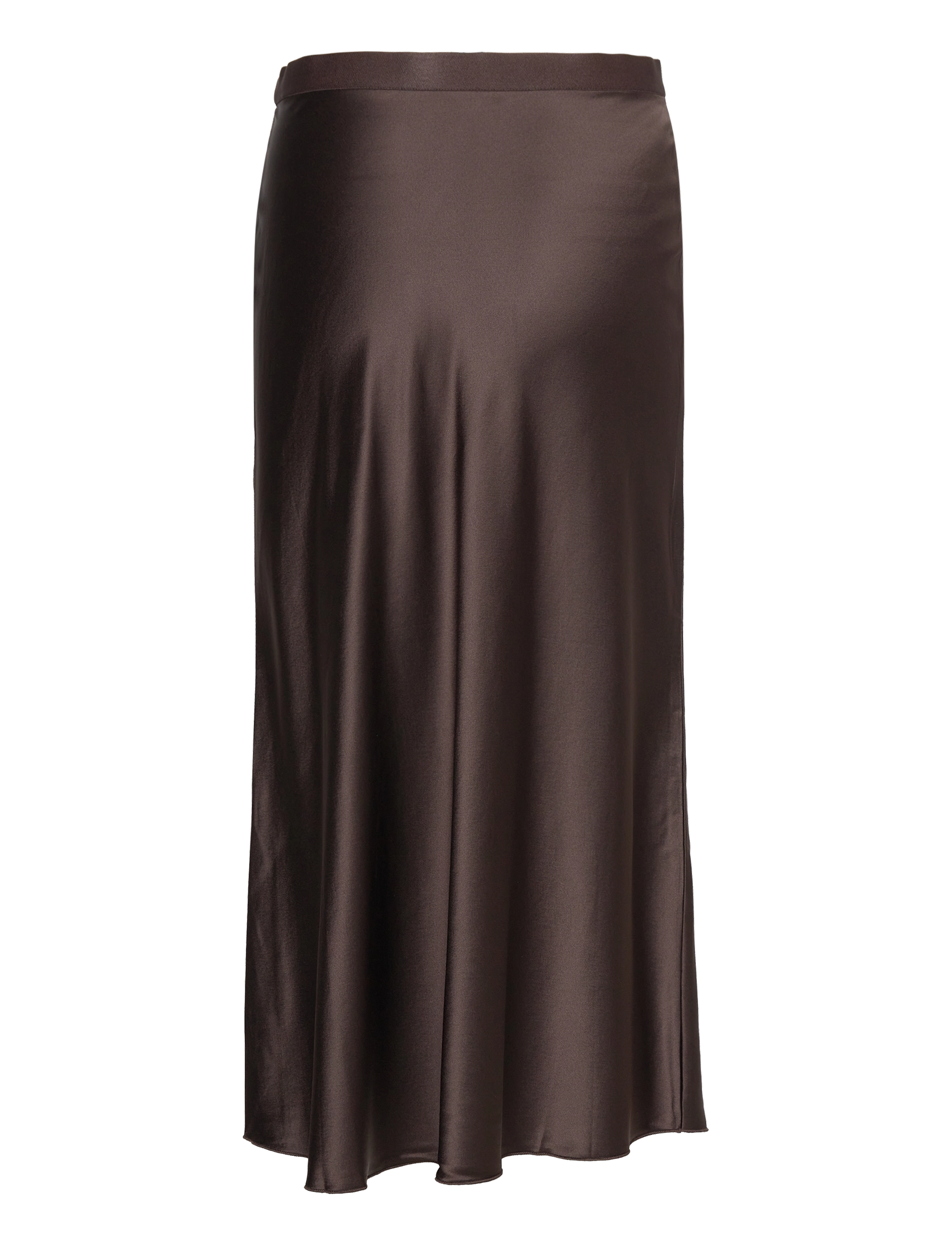Ahlvar Gallery - Hana satin silk skirt - midinederdele - dark brown - 2
