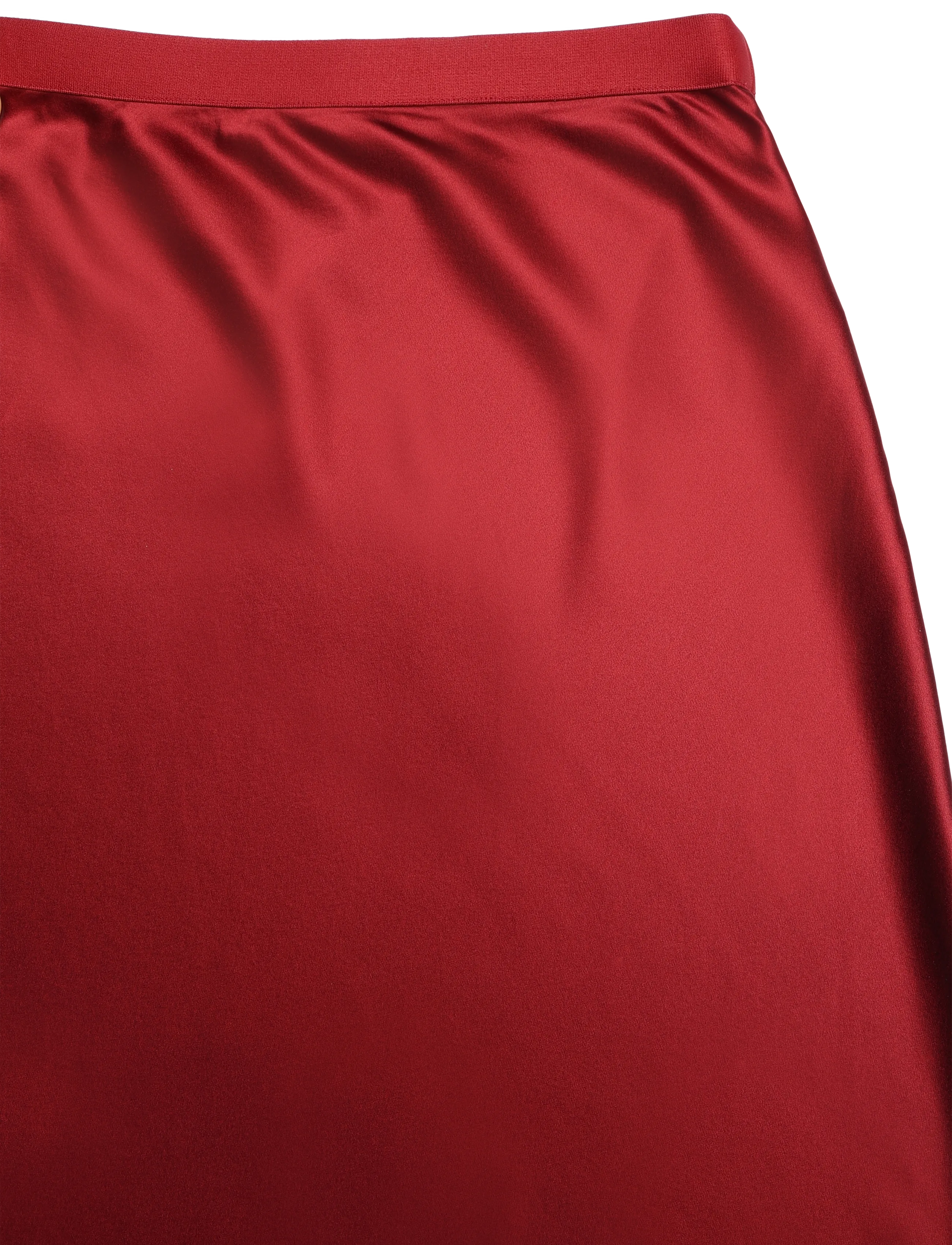 Ahlvar Gallery - Hana satin silk skirt - satin skirts - dark red - 4