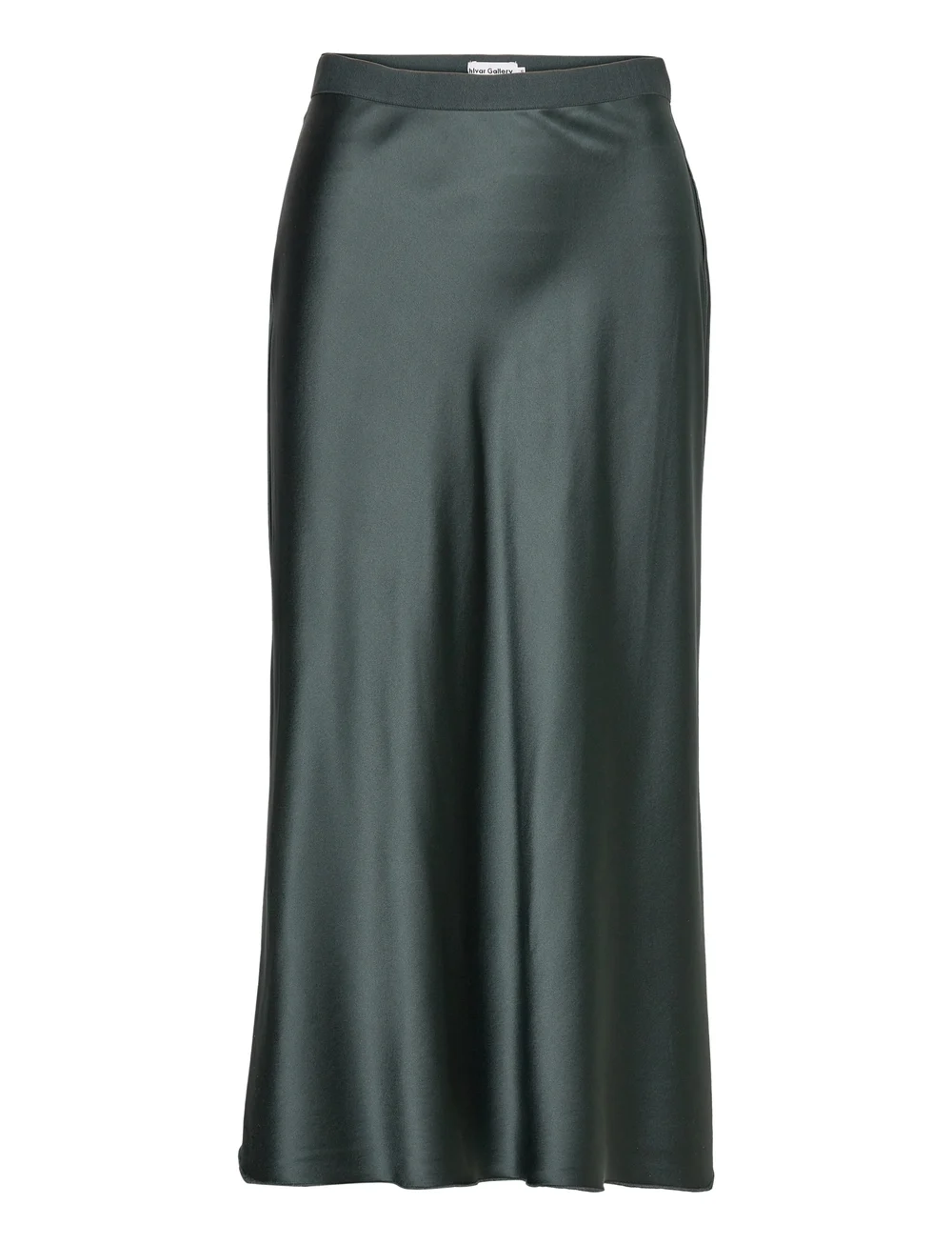 Ahlvar Gallery - Hana satin silk skirt - midinederdele - deep forest - 1