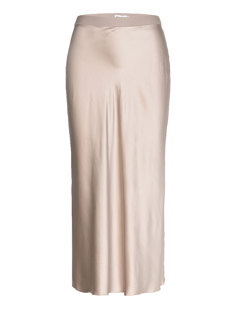 Ahlvar Gallery - Hana satin skirt - midi-röcke - greige - 1