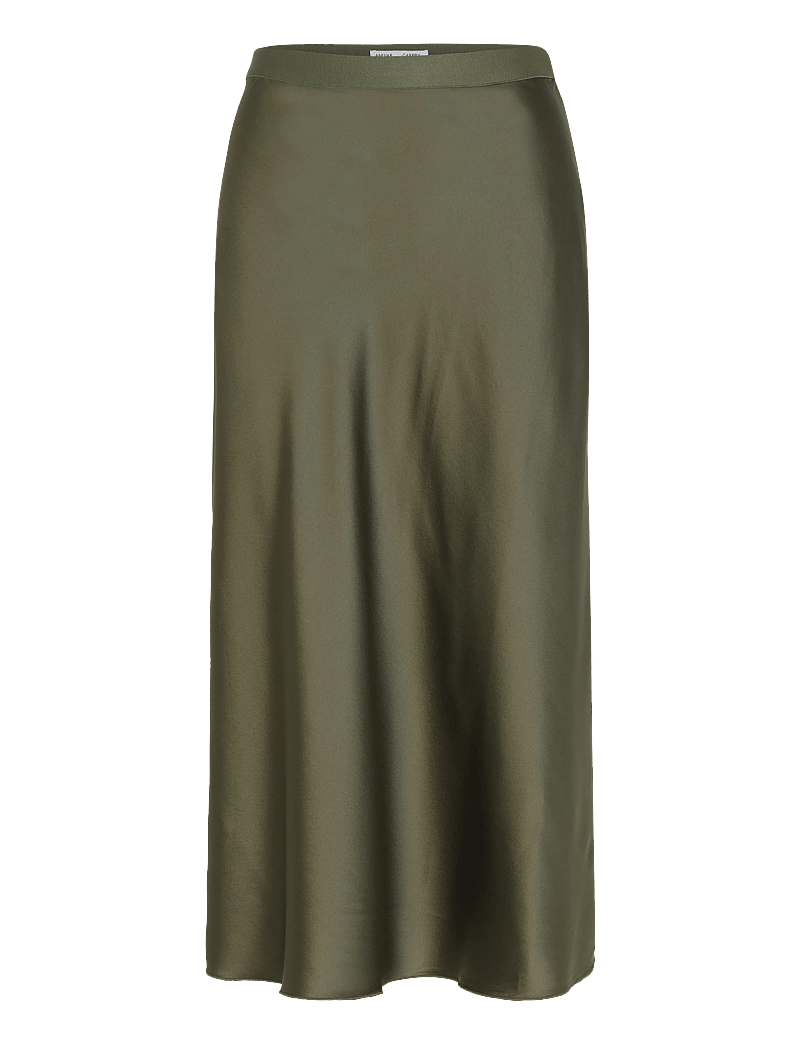 Ahlvar Gallery - Hana satin silk skirt - satiinist seelikud - olive green - 1