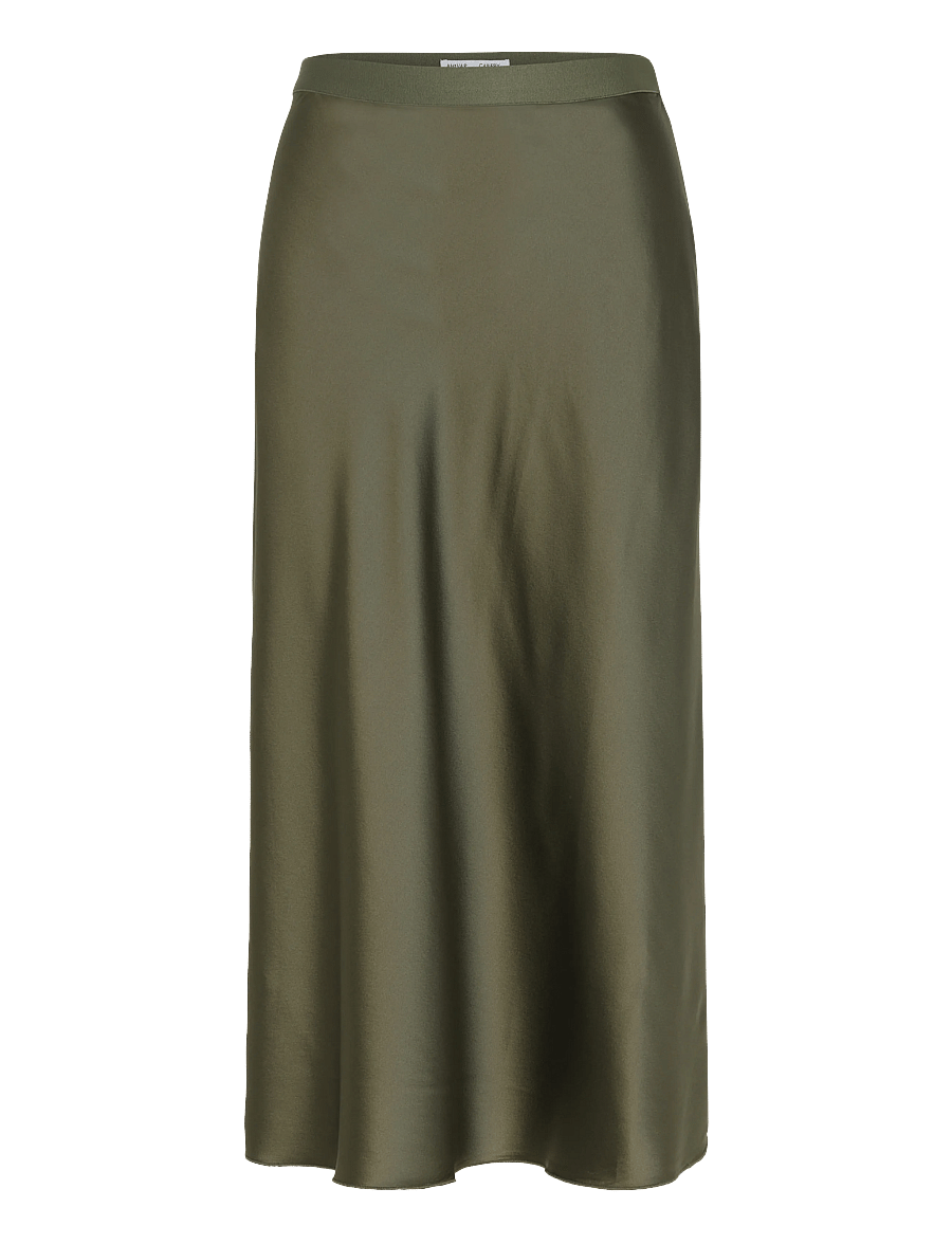 Ahlvar Gallery - Hana satin silk skirt - satiinist seelikud - olive green - 1