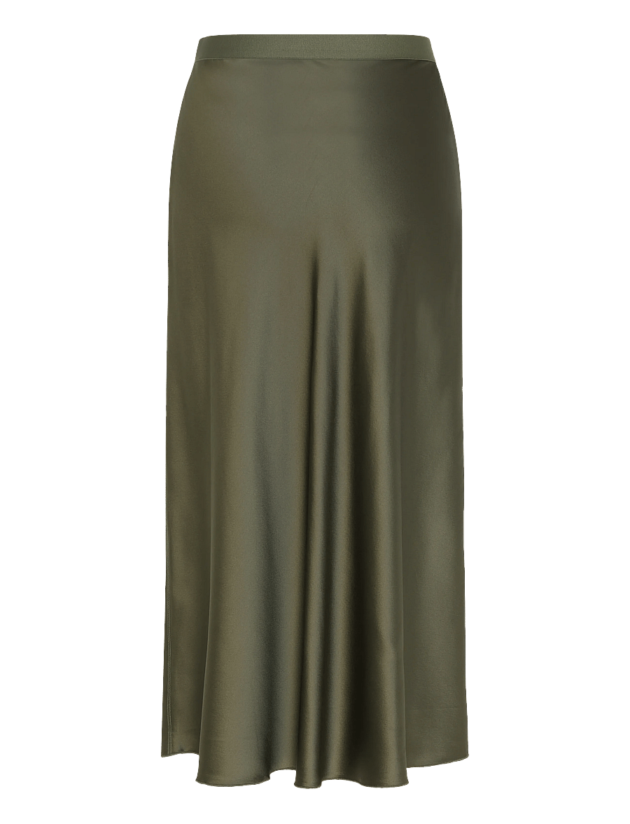 Ahlvar Gallery - Hana satin silk skirt - satiinist seelikud - olive green - 2