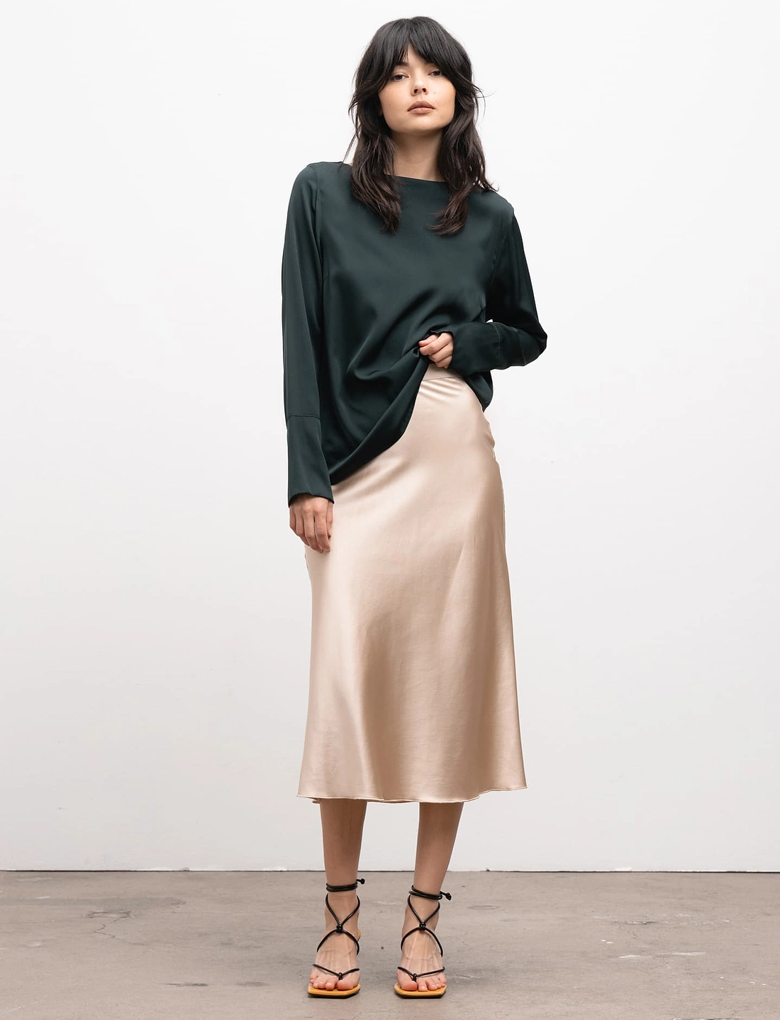 Ahlvar Gallery Hana Satin Skirt Midi skirts Boozt