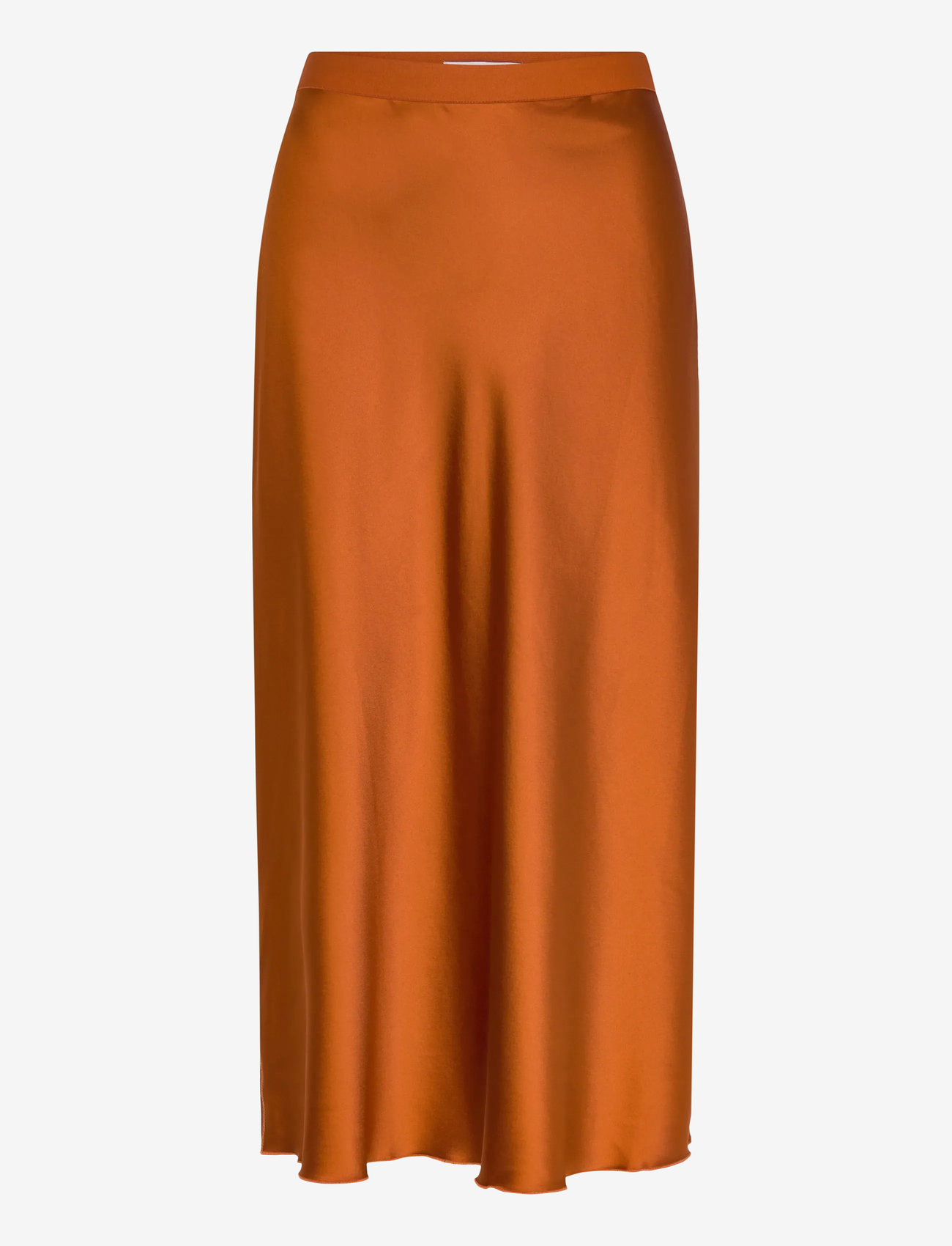 Ahlvar Gallery - Hana satin silk skirt - midi-röcke - rust - 1