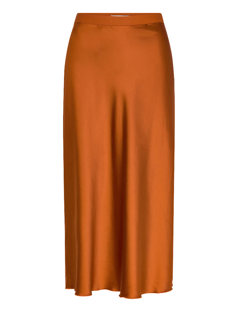 Ahlvar Gallery - Hana satin silk skirt - midi-röcke - rust - 1