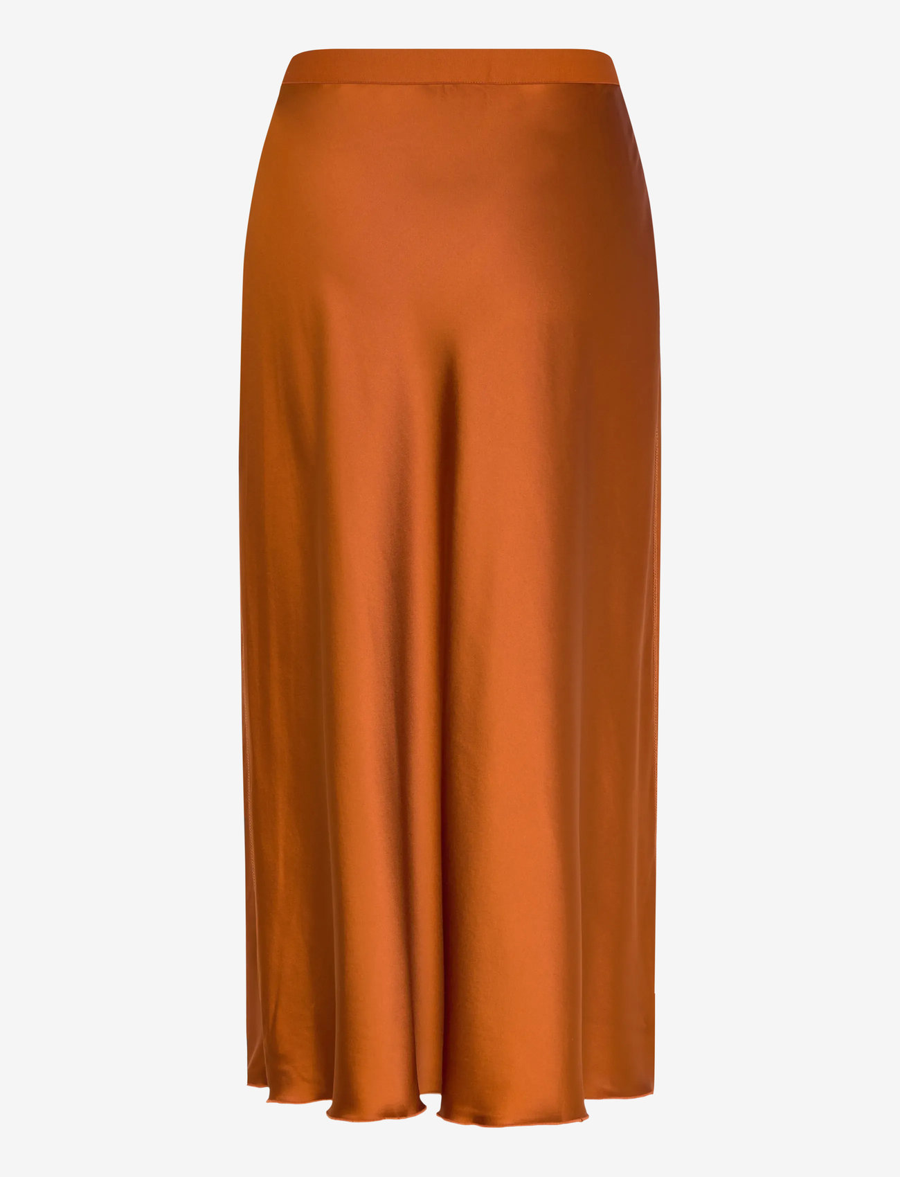 Ahlvar Gallery - Hana satin silk skirt - midi-röcke - rust - 2