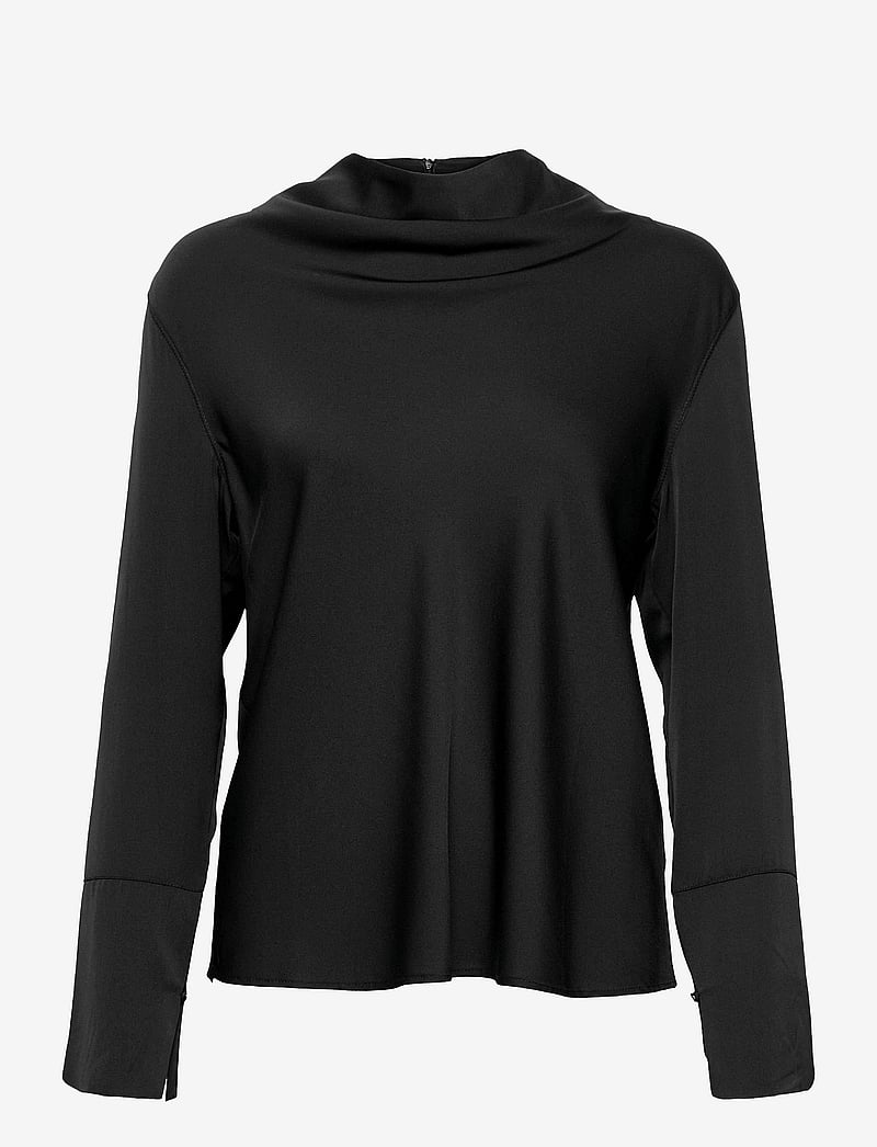 Ahlvar Gallery - Ayumi silk blouse - langærmede bluser - black - 1