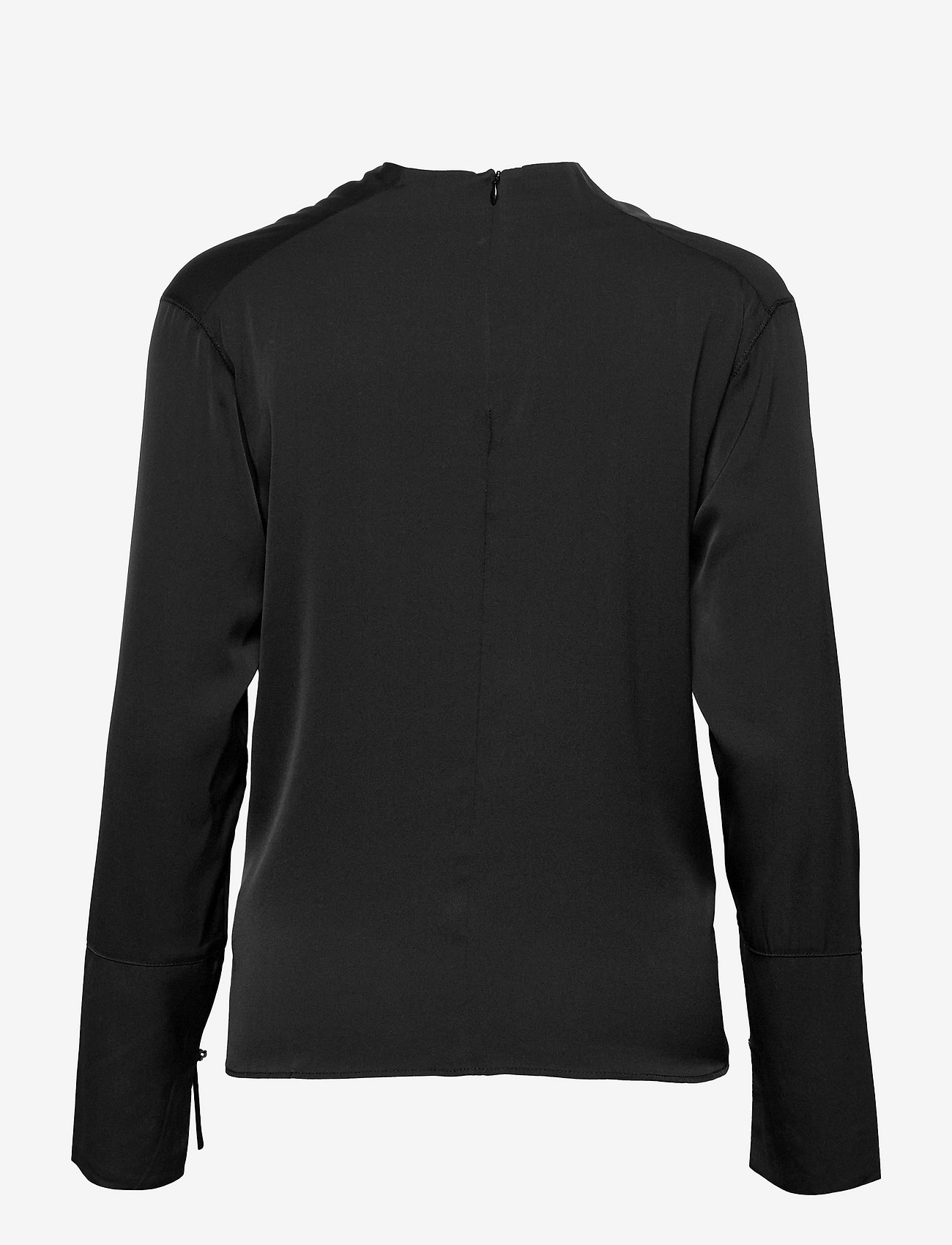 Ahlvar Gallery - Ayumi silk blouse - langærmede bluser - black - 2