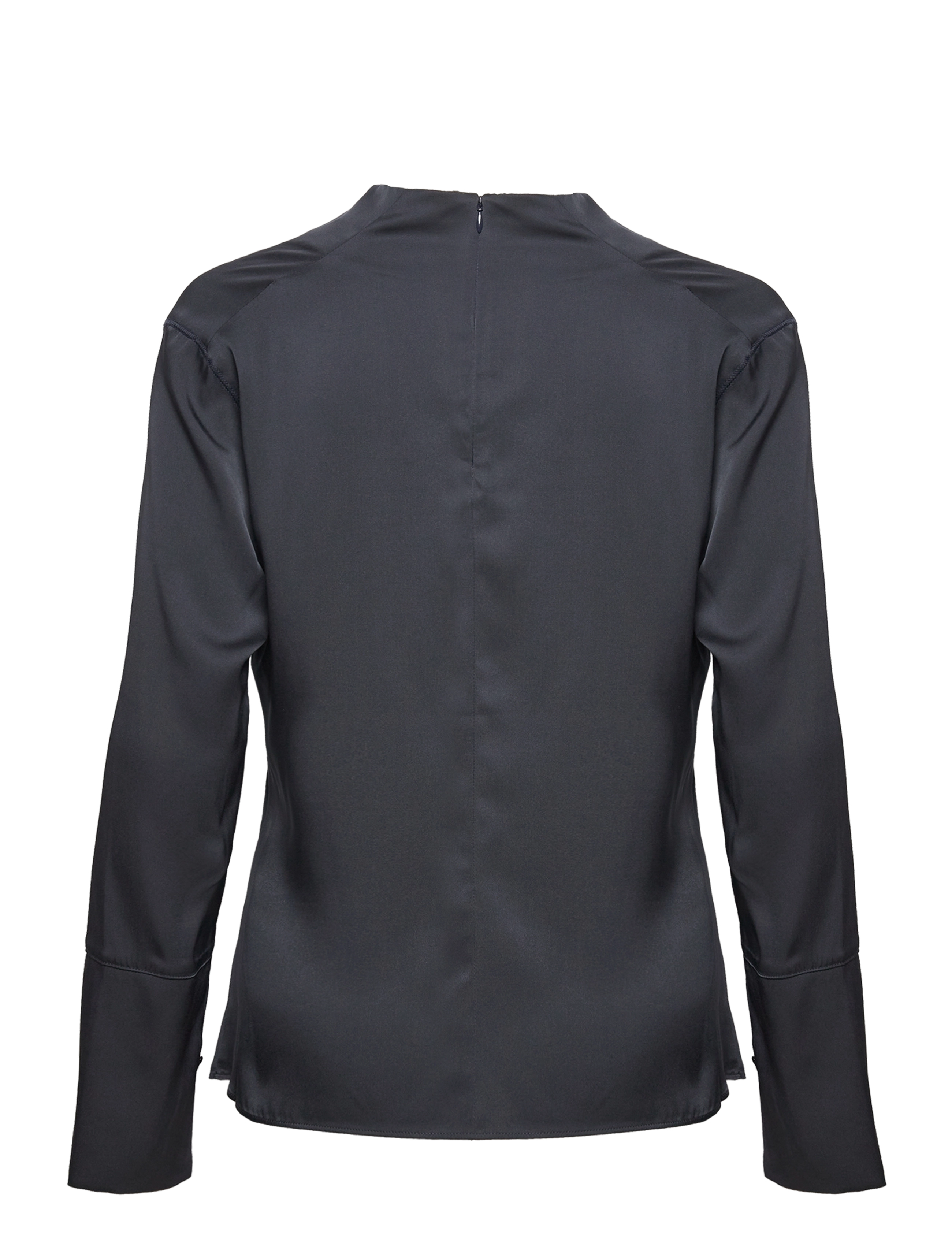 Ahlvar Gallery - Ayumi silk blouse - long sleeved blouses - blue grey - 2