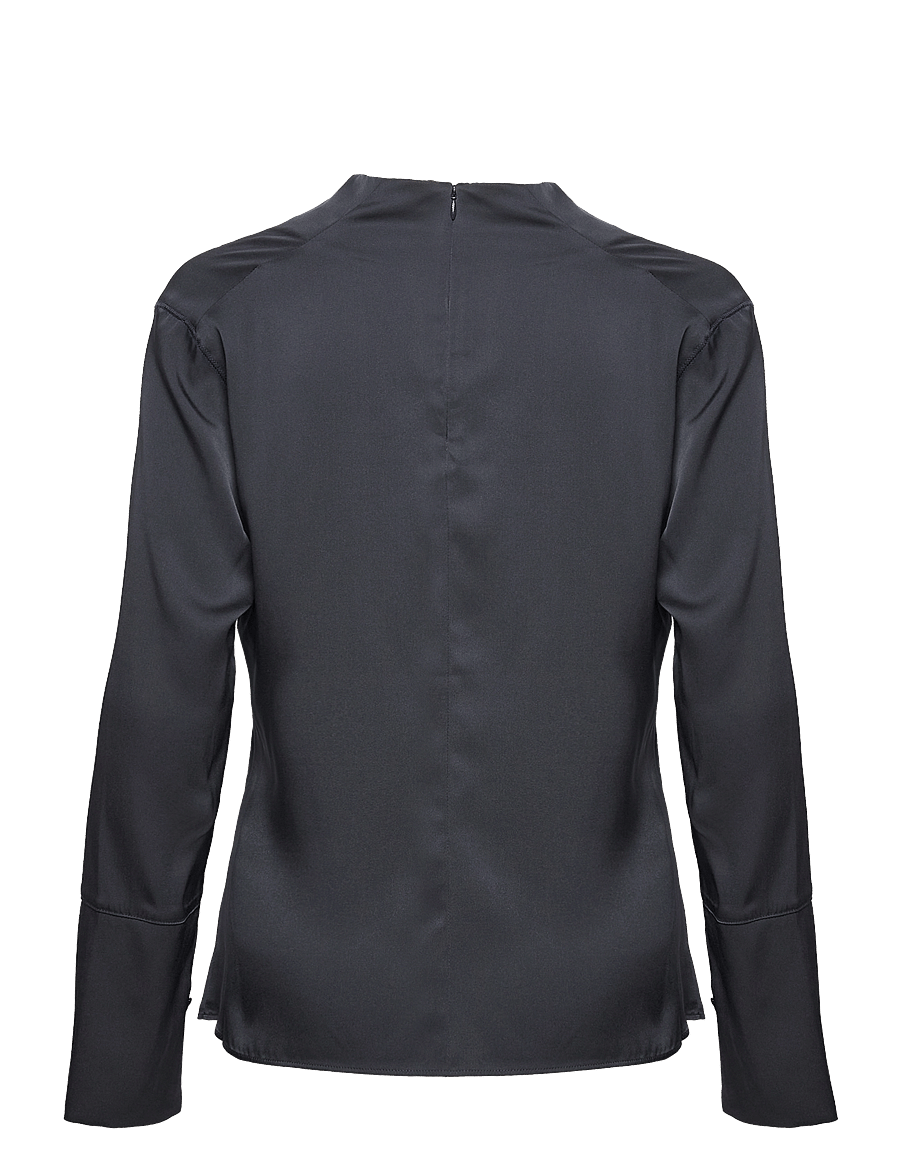 Ahlvar Gallery - Ayumi silk blouse - long sleeved blouses - blue grey - 2