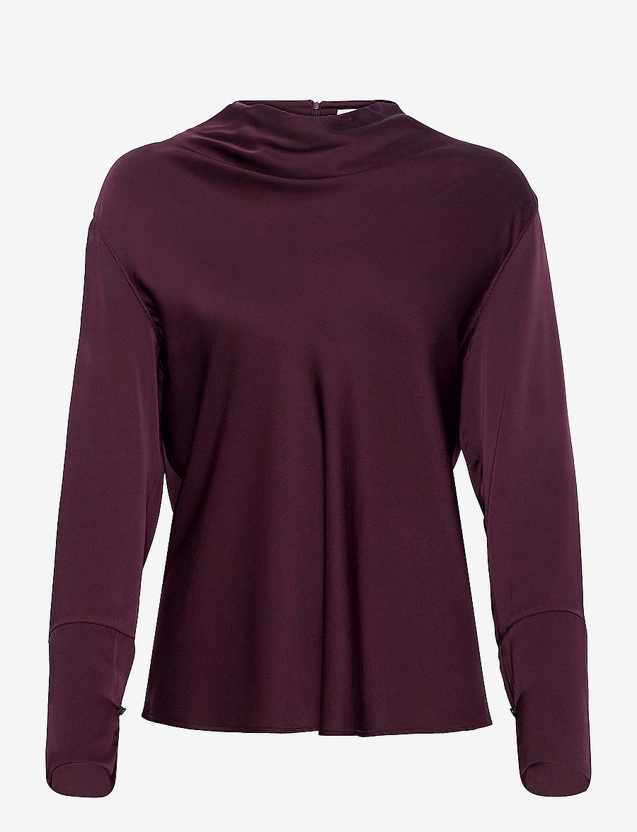 Ahlvar Gallery - Ayumi silk blouse - langärmelige blusen - burgundy - 1