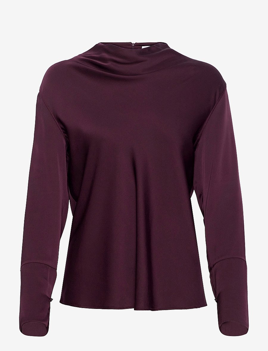 Ahlvar Gallery - Ayumi silk blouse - langärmelige blusen - burgundy - 1