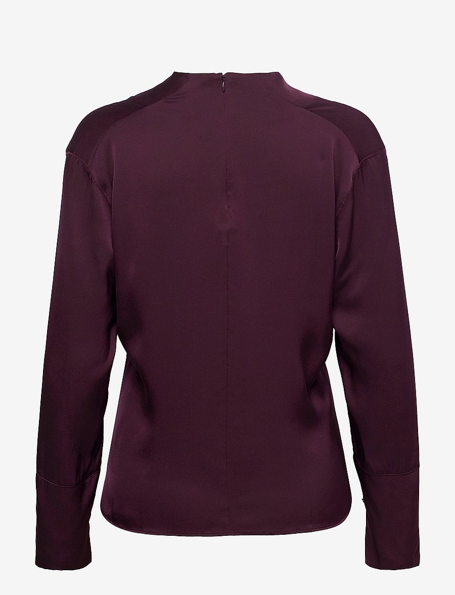 Ahlvar Gallery - Ayumi silk blouse - langärmelige blusen - burgundy - 2